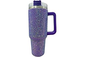 40 oz Rhinestone Tumbler: A Captivating Purple Shimmer