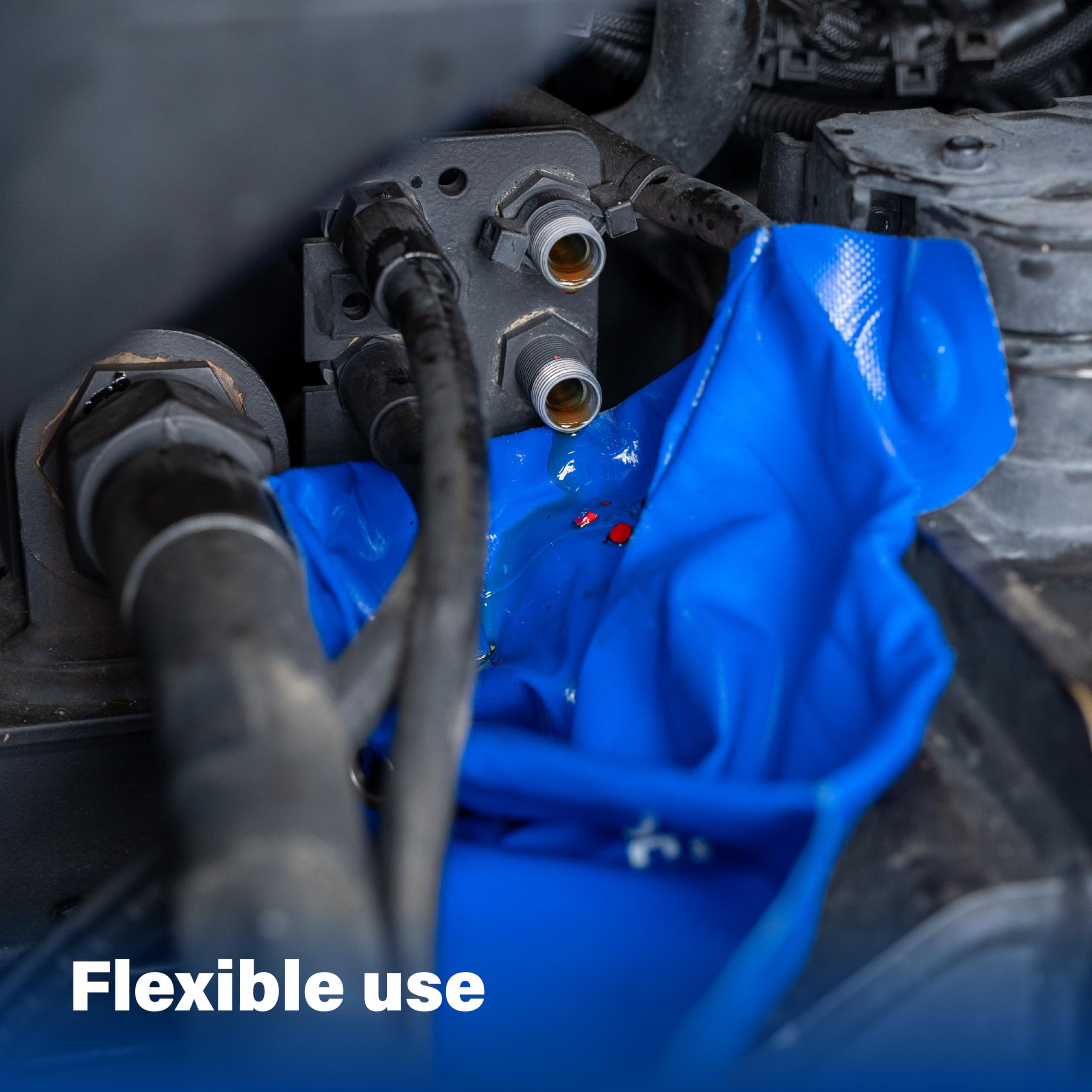 DERBLAUE® Embudo flexible flexible, conexión de 3/4 pulgadas, imanes y ojales para colgar | Para llenar y vaciar líquidos, lados maleables, 3 pestañas con imanes y ojales, tapa de cierre, conector de ¾ pulgadas