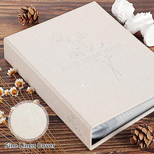 Miniatura 3 de Lanpn Álbumes de fotos pequeños de 4 x 6 pulgadas, 50 imágenes, paquete de 2 unidades, mini capacidad de lino Our Memories, juego de bolsillos para