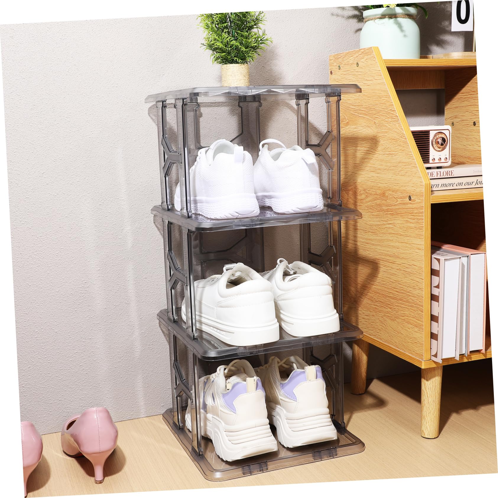 GALPADA Organizador de Zapatos Estante para Reducidos Zapatero Multifuncional para Entrada para Apartamentos y Armarios