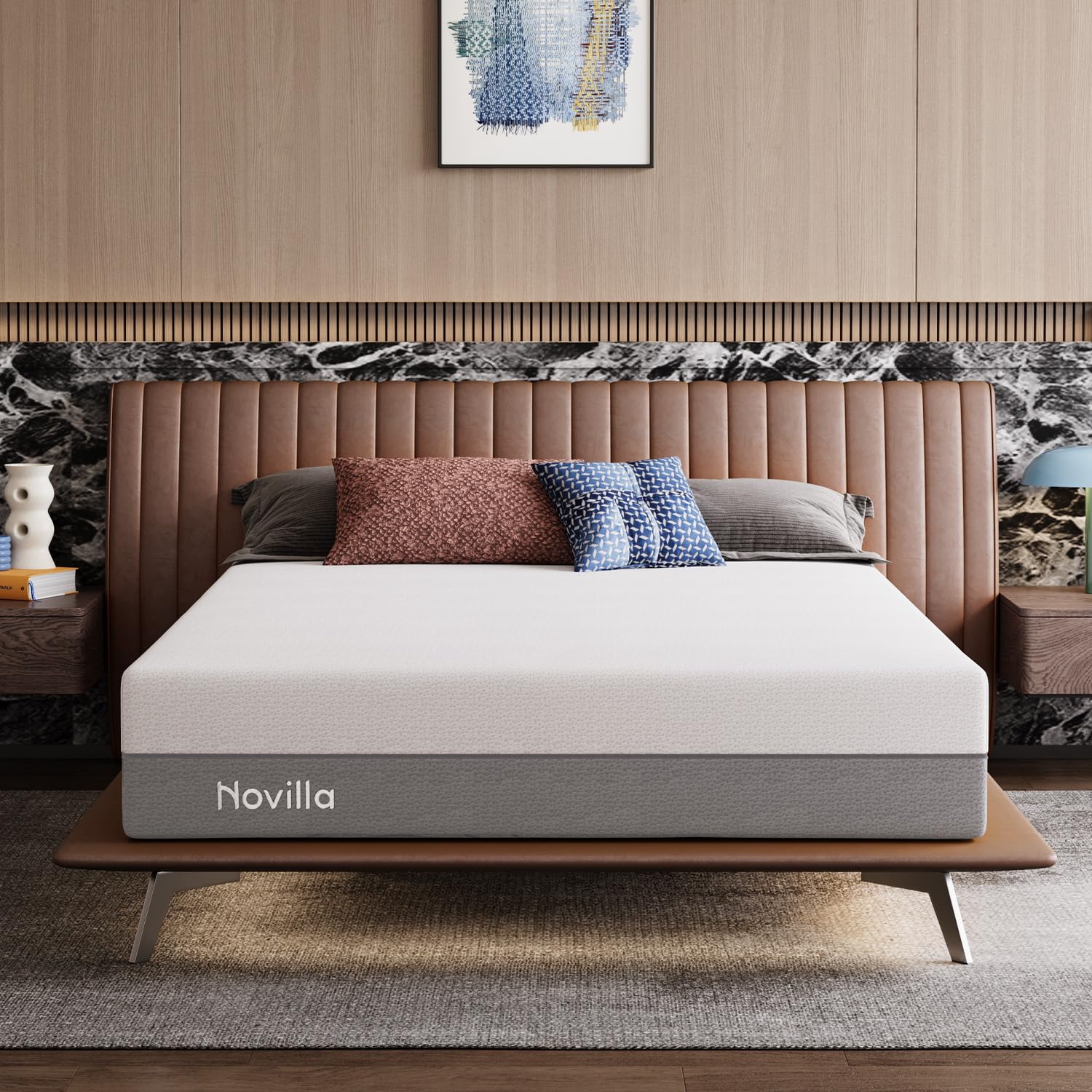 Novilla DualComfort Materasso 180 x 200 cm, 9 zone Gel & Greentea Memory Foam Materasso in schiuma fredda, altezza 25 cm, materasso reversibile H4 & H5, certificato Öko-Tex, traspirante e lavabile