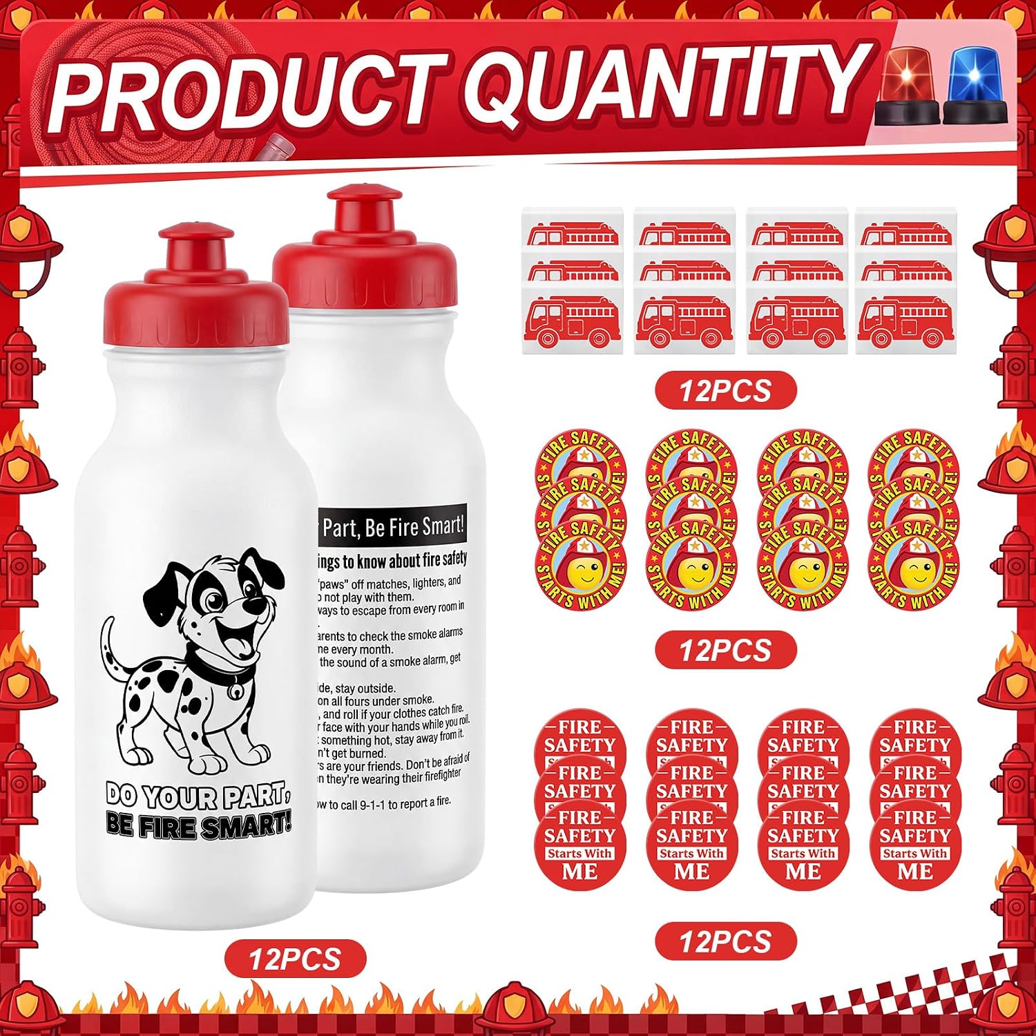Havawish 48 Pcs Fire Safety Party Favors Firefighter Theme Supplies image 3