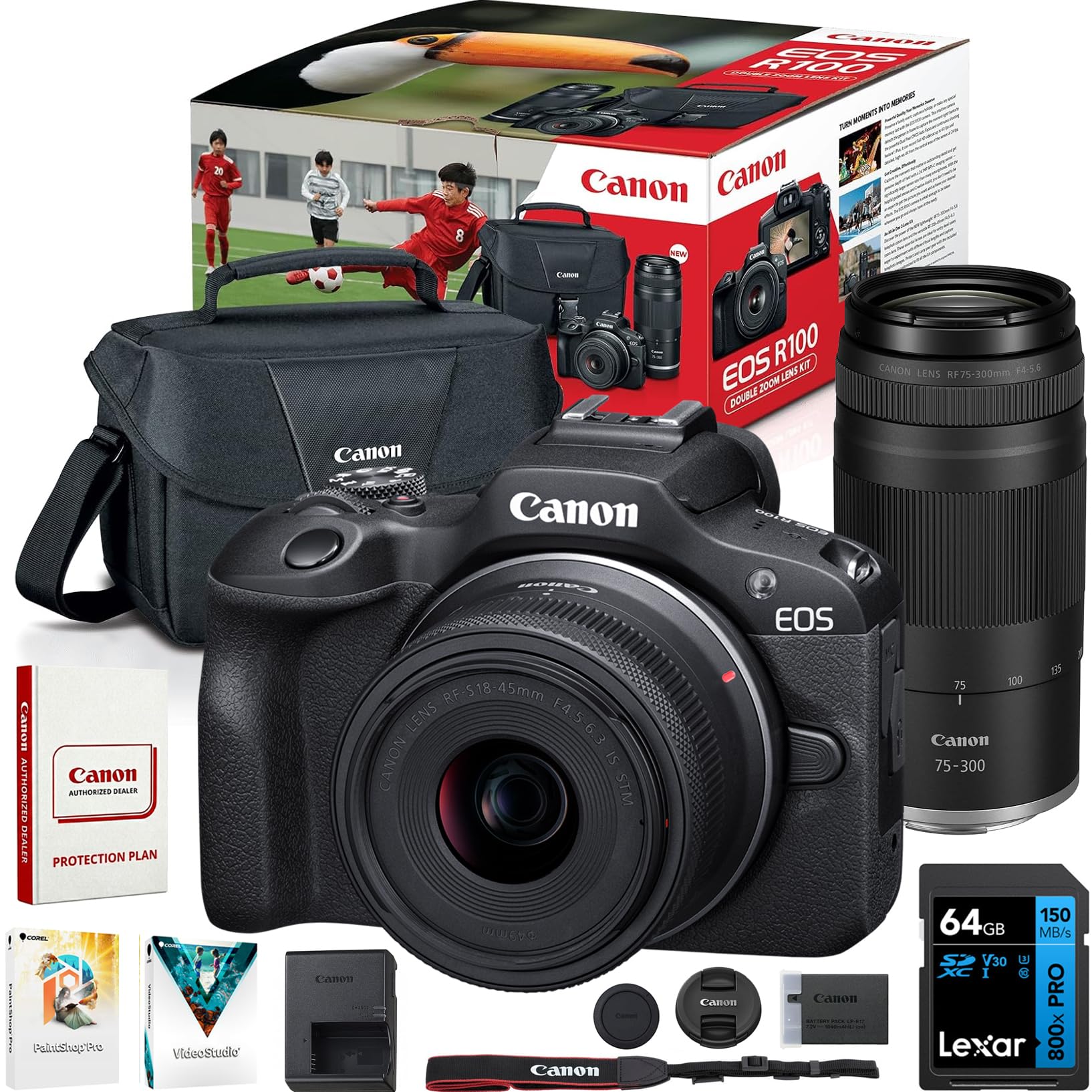 Amazon.com : Canon EOS R100 Camera Double Zoom 2 Lens Kit w/RF-S