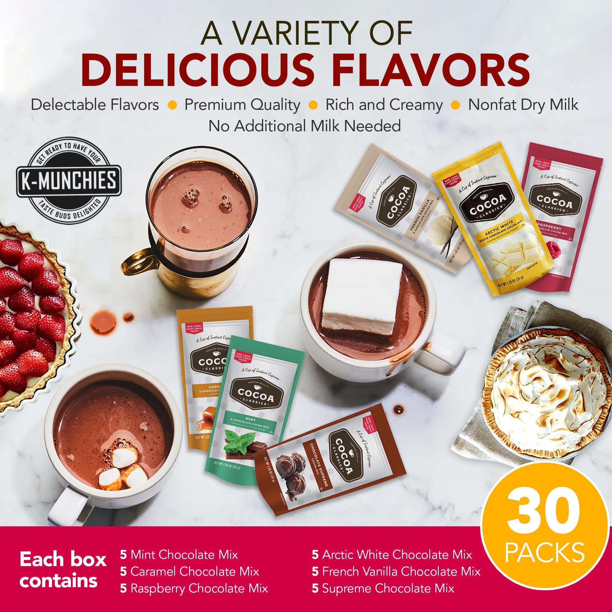 Amazon.com : Cocoa Classics Hot Chocolate Mix, 30 Packets, 6
