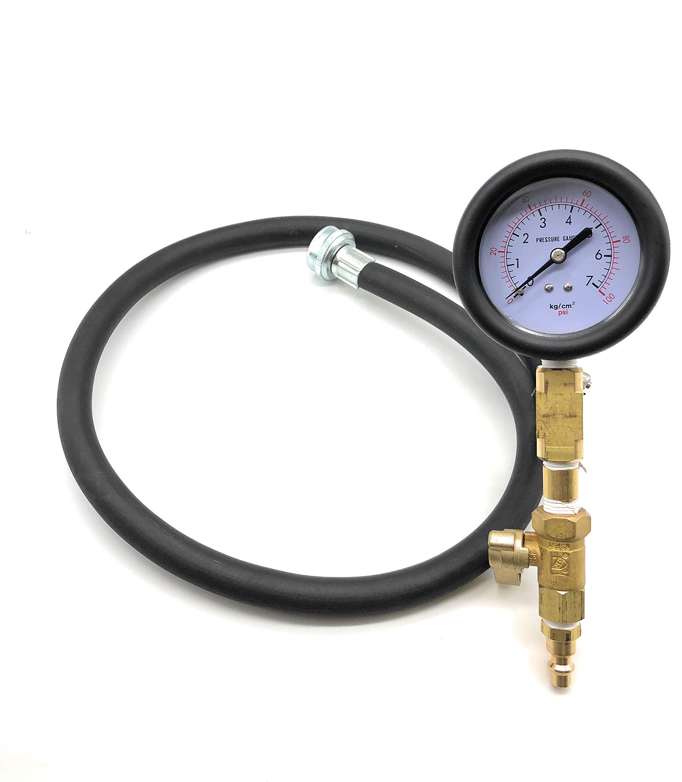 in-Line Water Pressure Test Gauge Kit for Plumbing Lines, Boilers, Water Tanks, Faucets - Home Water Pressure Tester