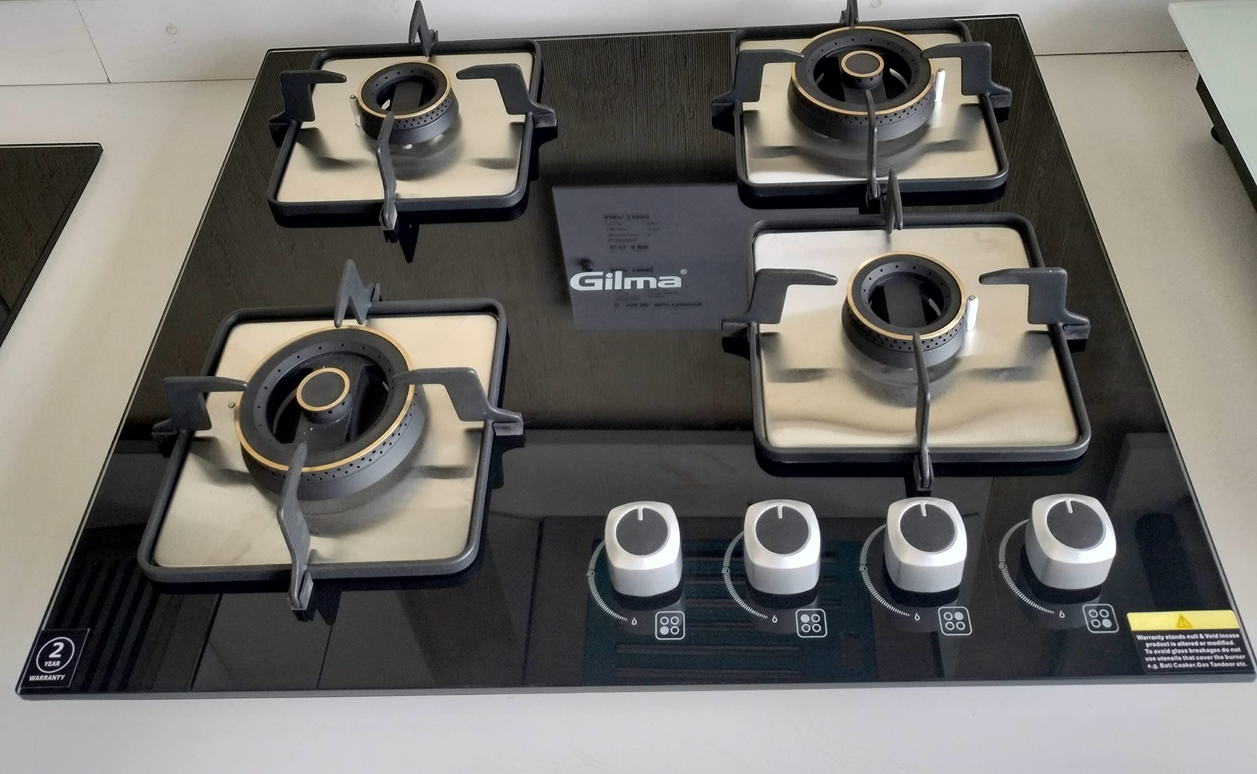 Buy Gilma FIONA Glass Top/ Hob with 4 Burner and Auto Ignition Black