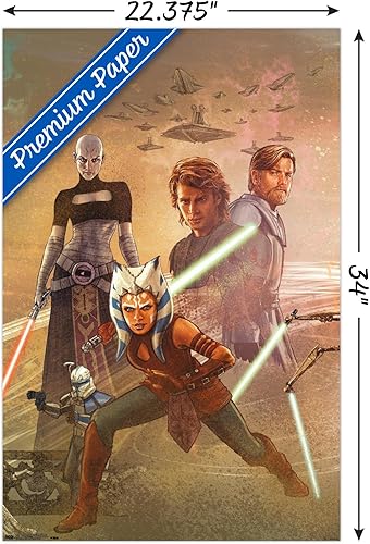 Miniatura 3 de Trends International Star Wars The Clone Wars - Póster de pared mural de celebración, 22.375 x 34 pulgadas, paquete de póster y clip prémium