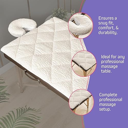 Miniatura 5 de Xolloz Calentador de mesa de masaje de forro polar de doble cara, almohadilla de mesa de masaje premium con capa de vellón en un lado y microfibra