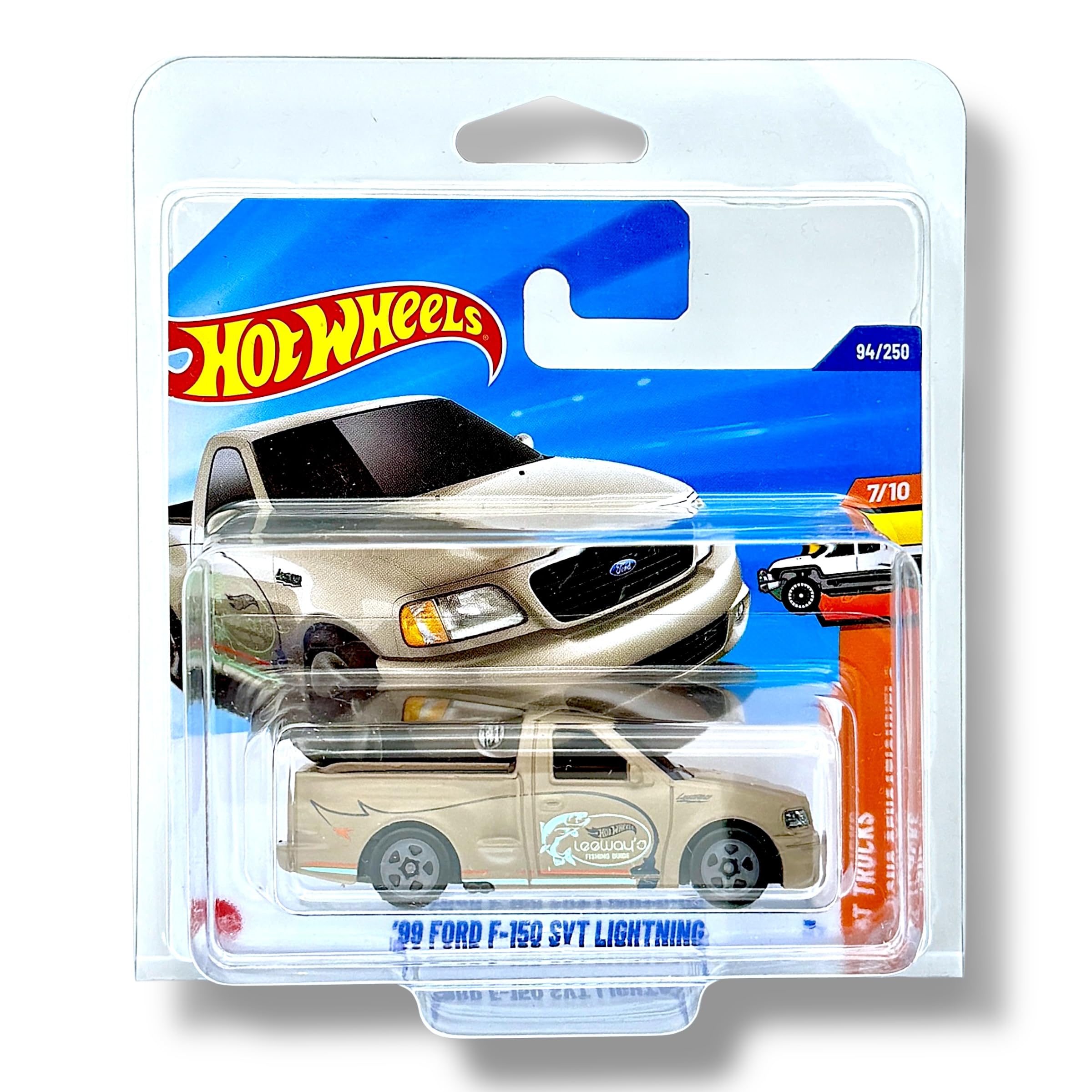 Hot Wheels '99 Ford F-150 SVT Lightning (Light Brown) 7/10 Hot Trucks - 2025-94/250 (Short Card) - includes a KLAS Car Keeper Protector Case - JBB53
