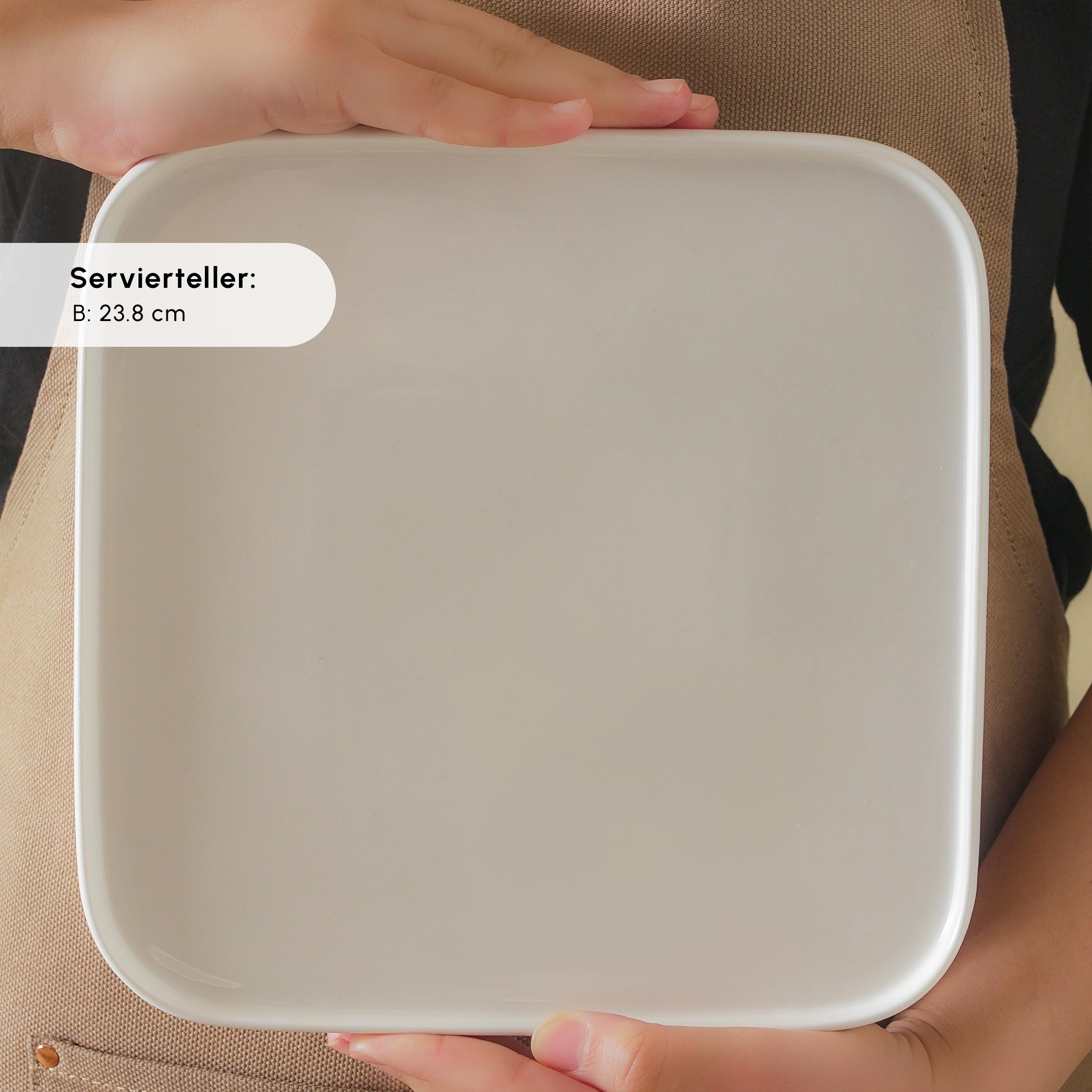 Karaca Cubique zestaw śniadaniowy, kwadratowy, 35-częściowy kubek do herbaty/kawy, serwis obiadowy, biały, 35-częściowy zestaw talerzy, porcelanowy serwis obiadowy dla 6 osób, zestaw zastawy stołowej