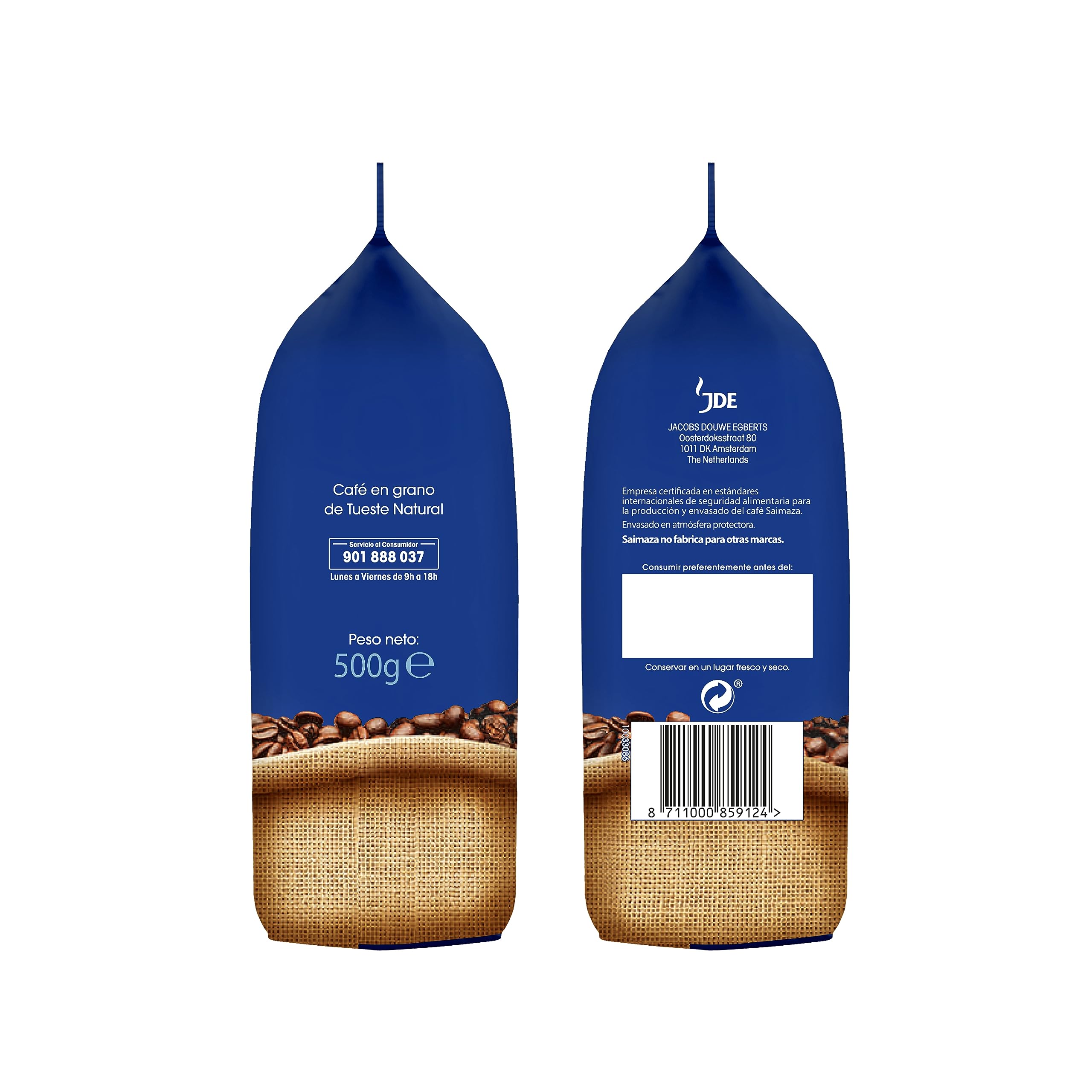 Saimaza Café en Grano 100% Natural, 500 g