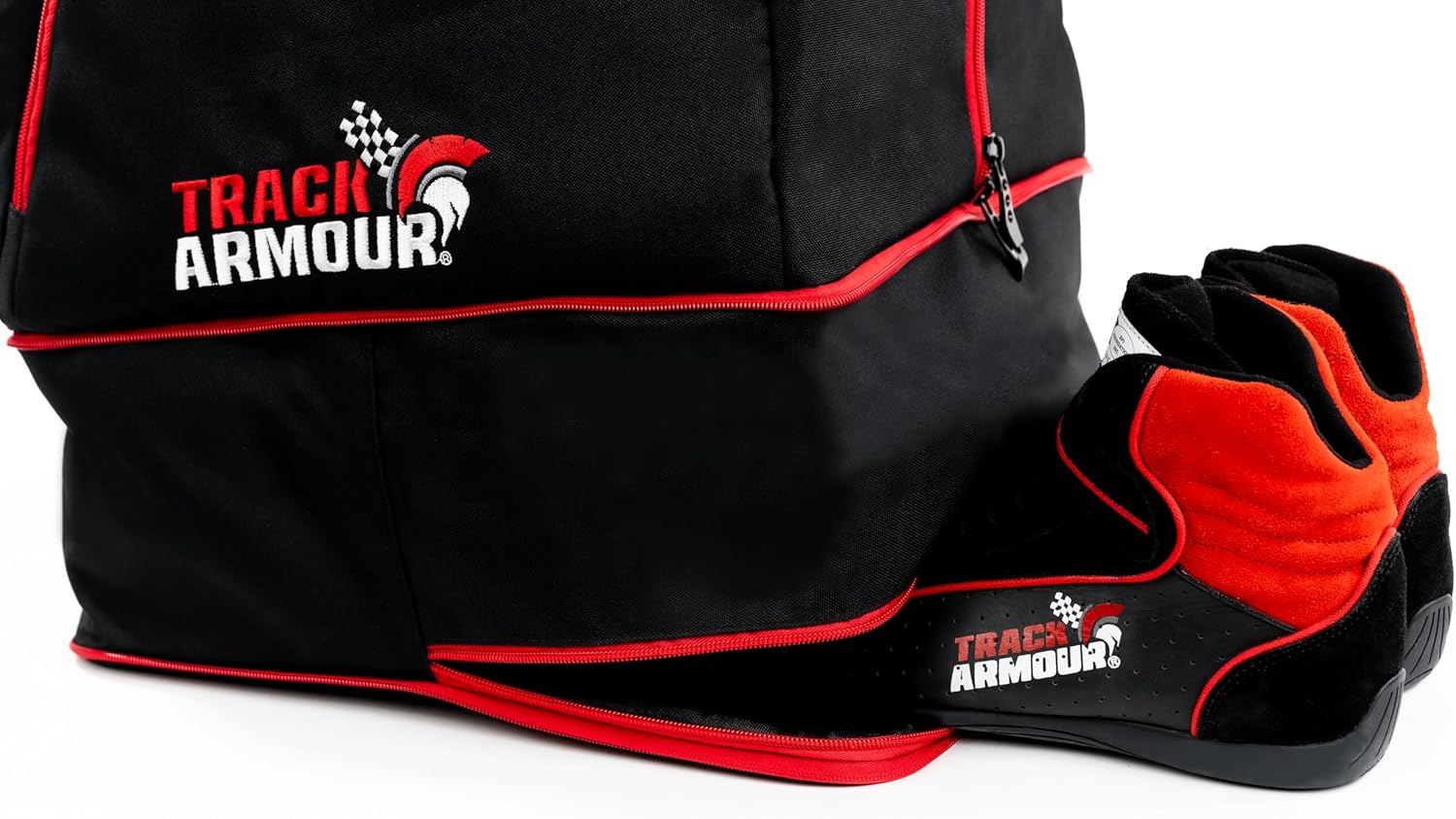 Motorcycle Helmet Bag & Racing Helmet Bag for Travel and Storage – Fleece Lined Helmet Carrier with Hidden Shoe Compartment, Waterproof 600D Oxford Motorcycle Gear Bag for Auto Racing, Track Day