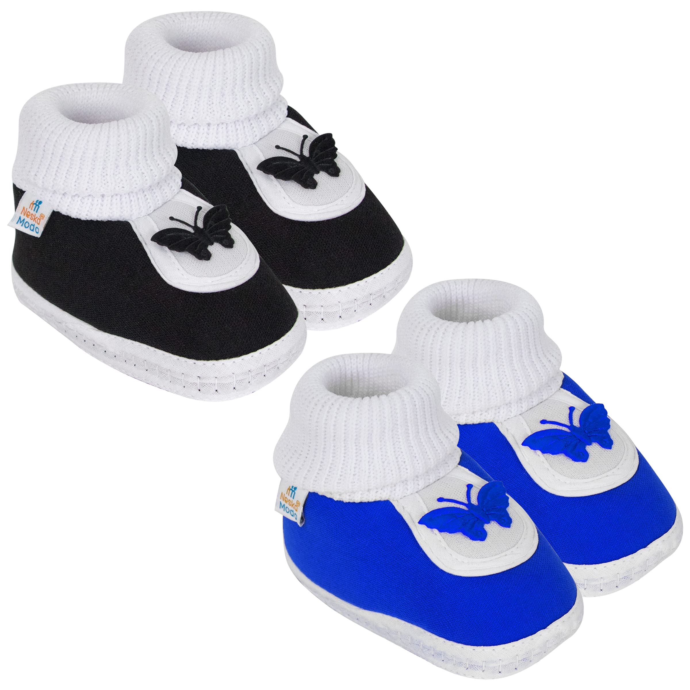 Neska Moda Baby Unisex Set Of 2 Pair Booties for 0 to 6 Months (Blue,Black) -BT378andBT382 (B08GKWLJQ3) Amazon Price History, Amazon Price Tracker
