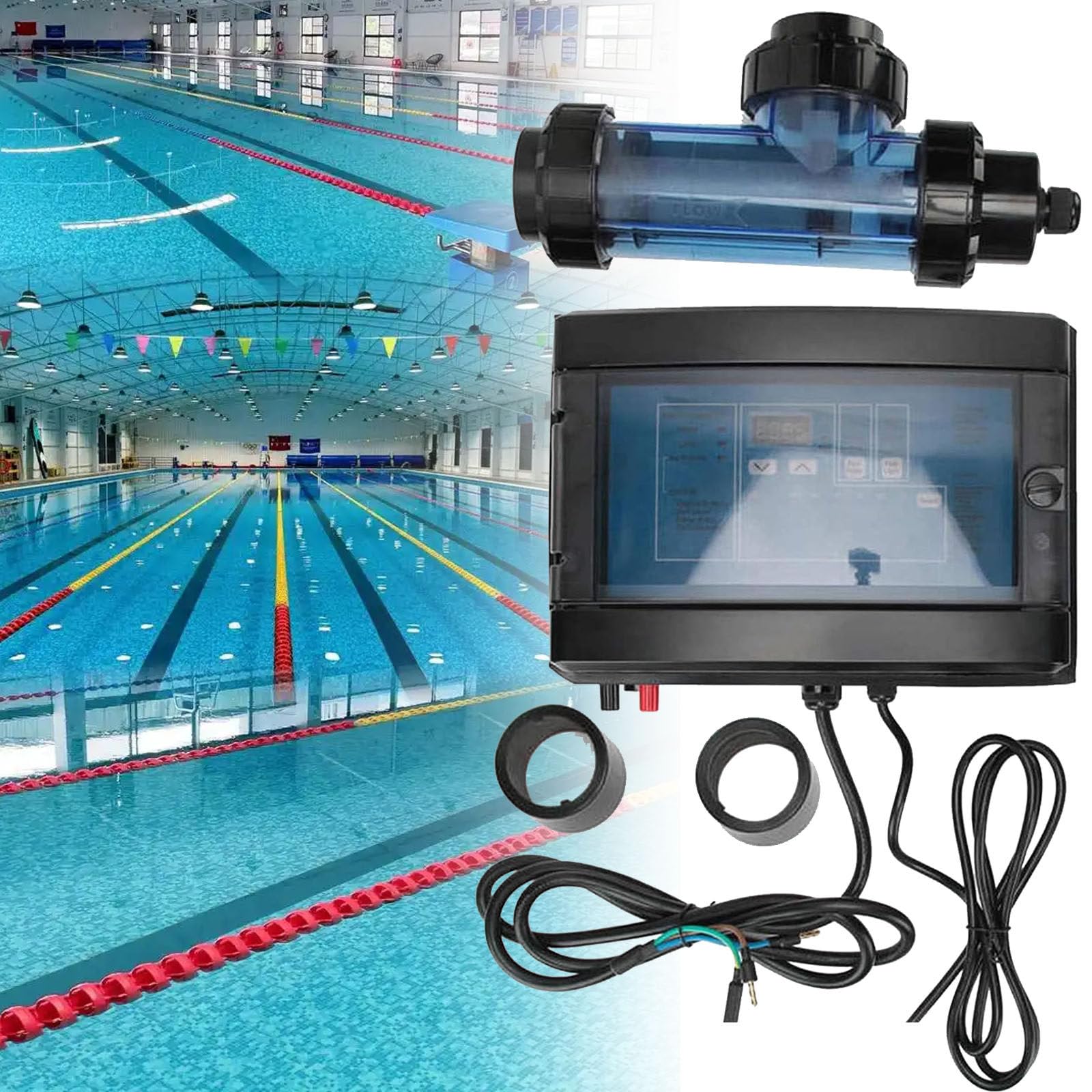 Clorador Salino 10g/H-50g/H, Tratamiento de Agua para Piscinas y Spas, Plástico, Función de Limpieza Automática, Tecnología Avanzada de Microordenador,30g/h