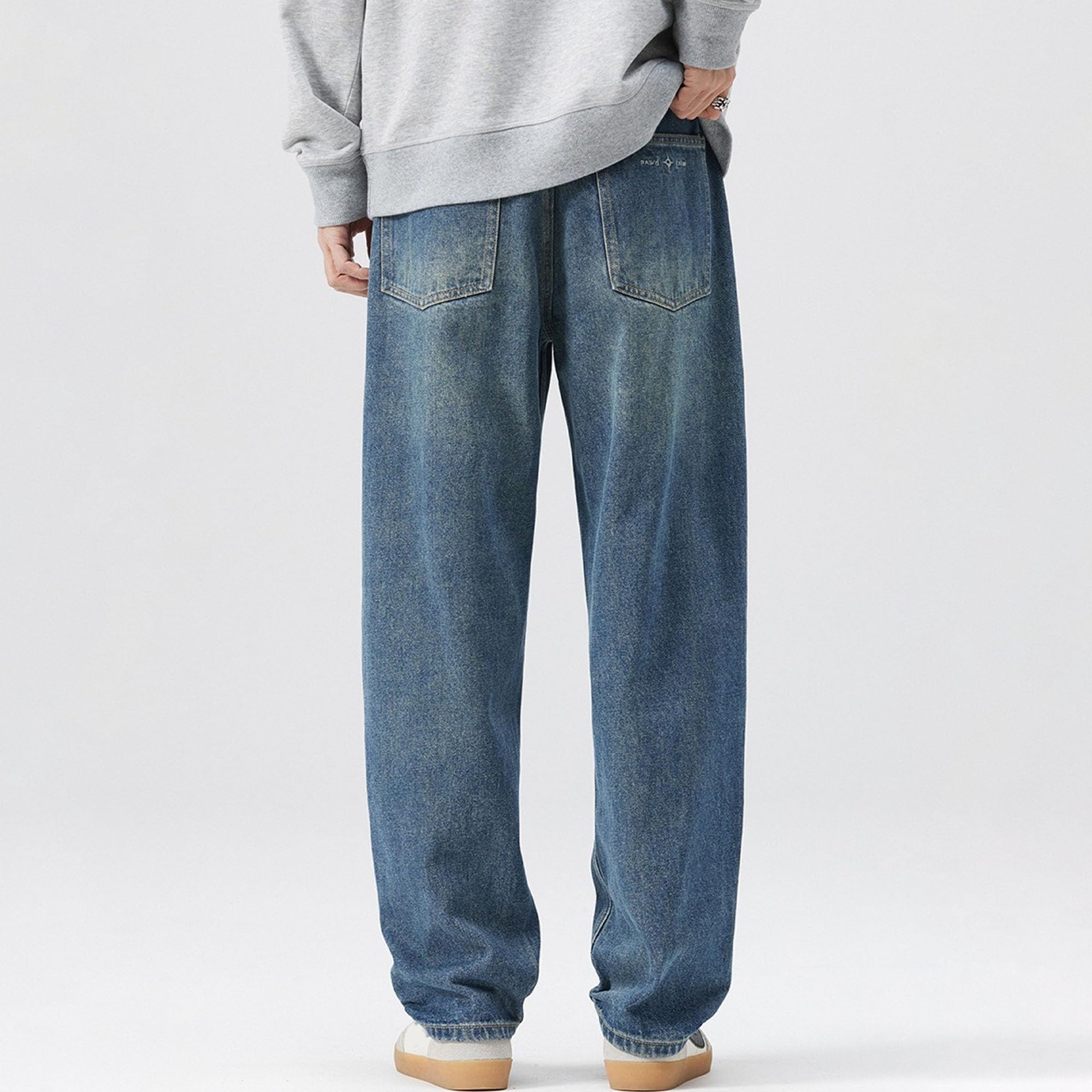 Męskie spodnie hip-hopowe typu skater carpenter Y2K Streetwear vintage spodnie z szerokimi nogawkami gładkie spodnie dżinsowe dla mężczyzn
