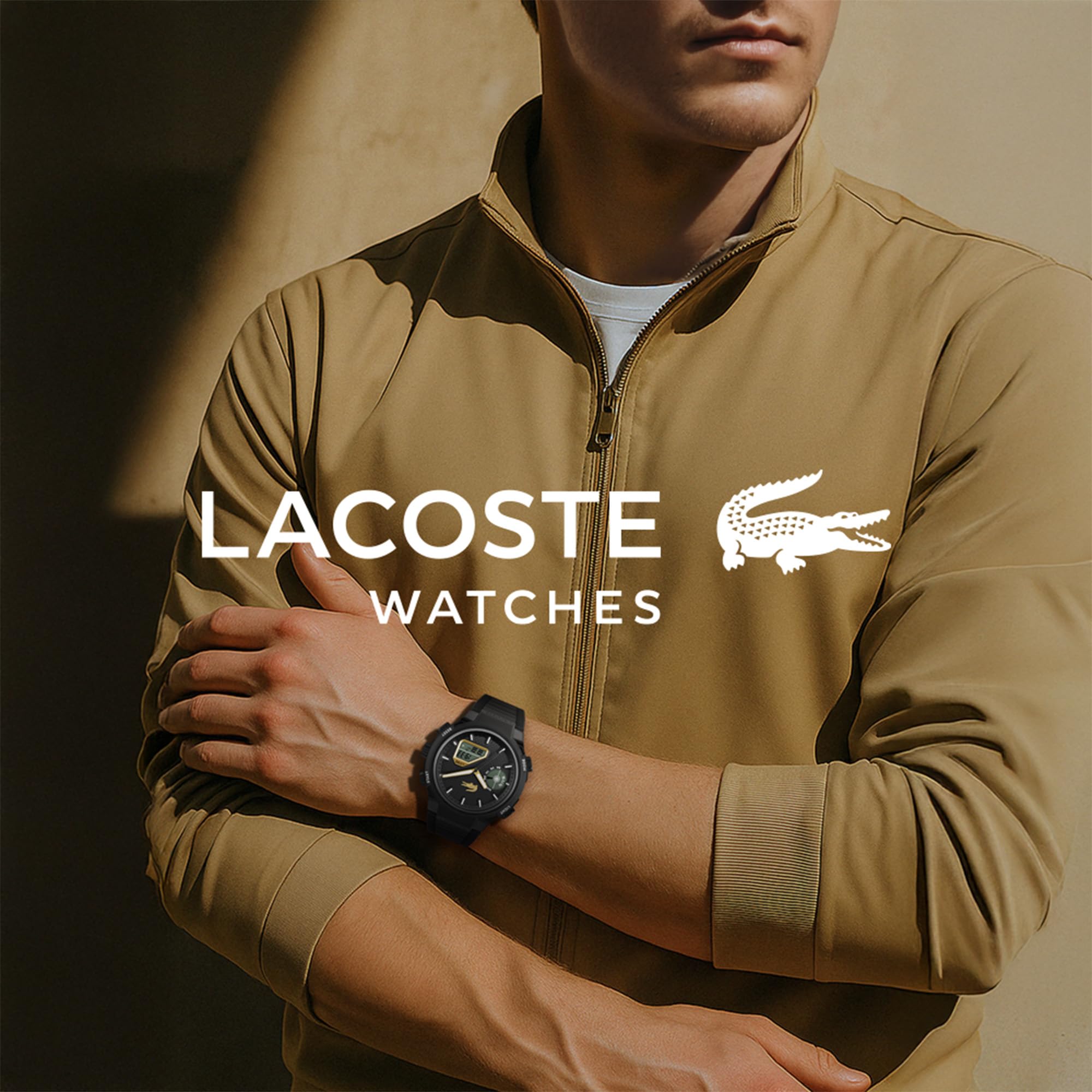 Lacoste Analoge-Digitale Multifunktions-Quarzuhr für Herren Kollektion LC33 mit Schwarzes Silikonarmband - 2011435