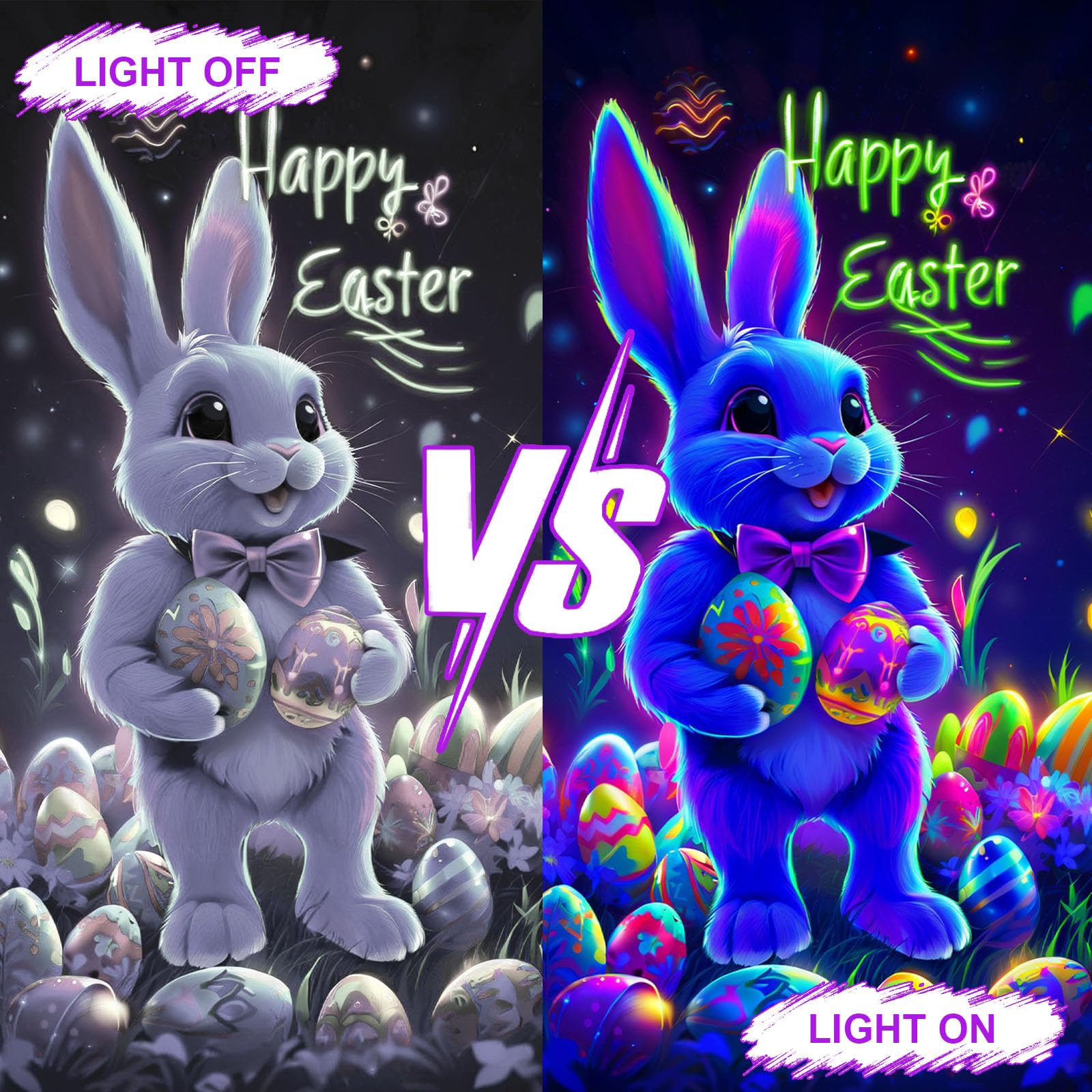 2 Piezas LED Luz Negra 150W, Foco LED Ultravioleta 395-400NM IP66 Impermeable, Luz Negra Ultravioleta Para Halloween, Navidad, Bar, Body Painting, Fiesta, Discoteca