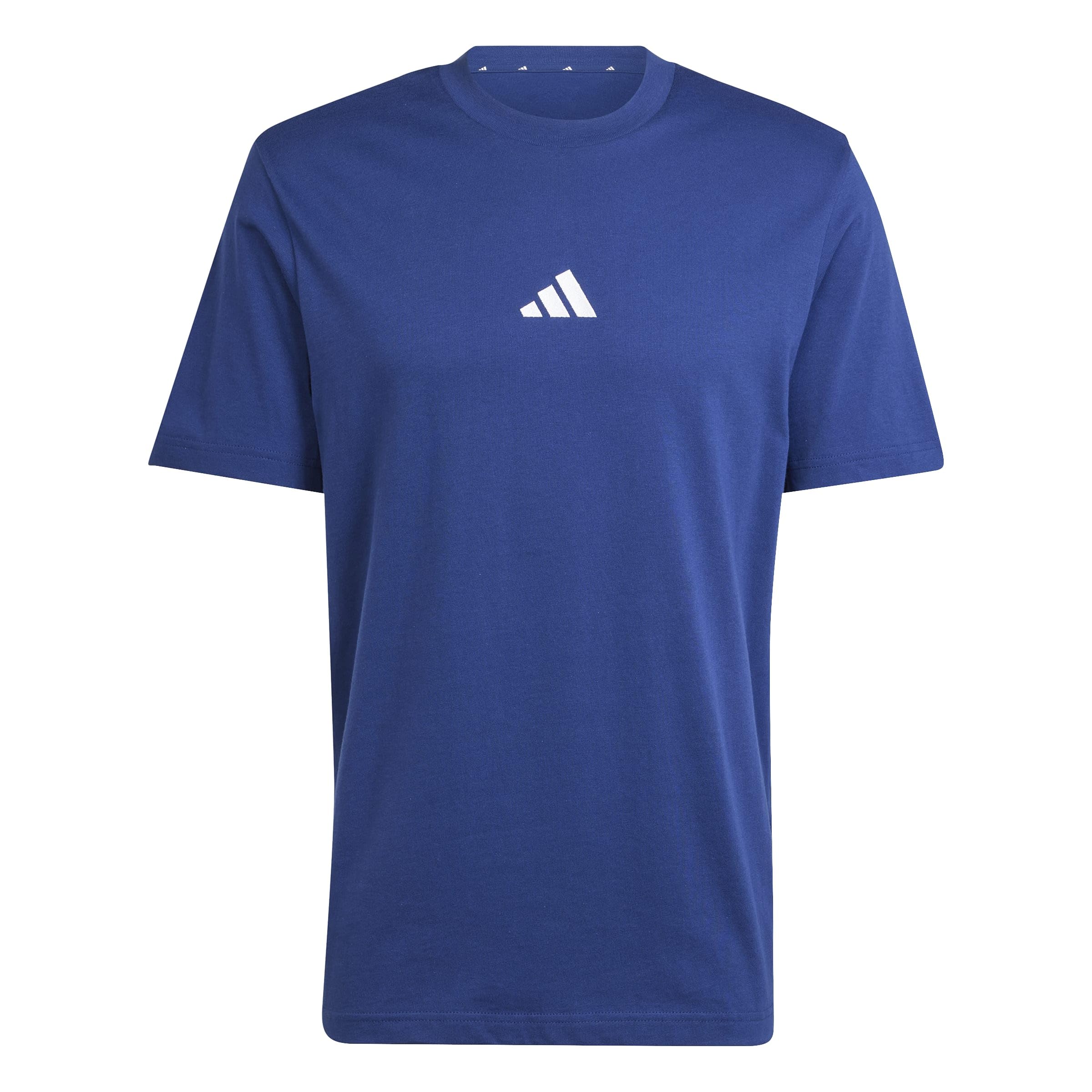 adidas Hombre Essentials Small Logo Single Jersey Shirt, Dark Blue/​White, L