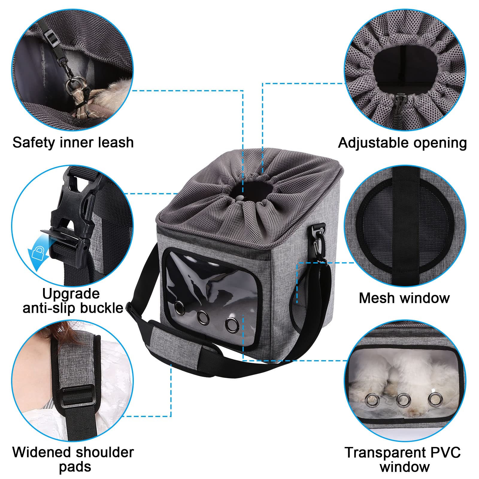 Ownpets Cane Bicicletta Cestino Bag Pet Bag Seggiolino Auto Cane con Corda di Sicurezza Tracolla Regolabile Portatile Traspirante Cestino Della Bicicletta per Cani