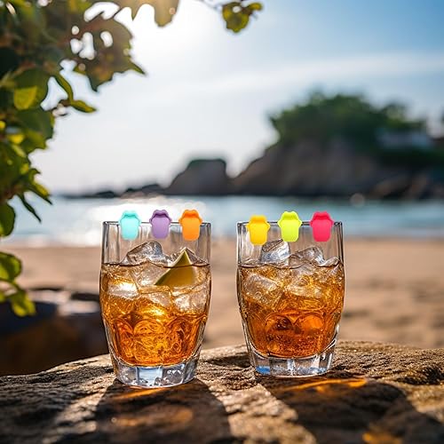 Miniatura 2 de Paquete de 6 marcadores de copa de vino y marcadores de bebida, da rienda suelta a la creatividad en cada sorbo con vibrantes dijes de vino para