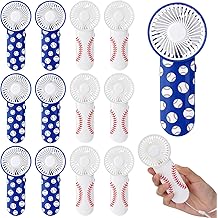 Nuanchu 12 Pcs Mini Portable Baseball Fan 3 Speed Handheld Personal Small Powerful Fan for Baseball Team Gift Game Outdoor Sport Party Favors