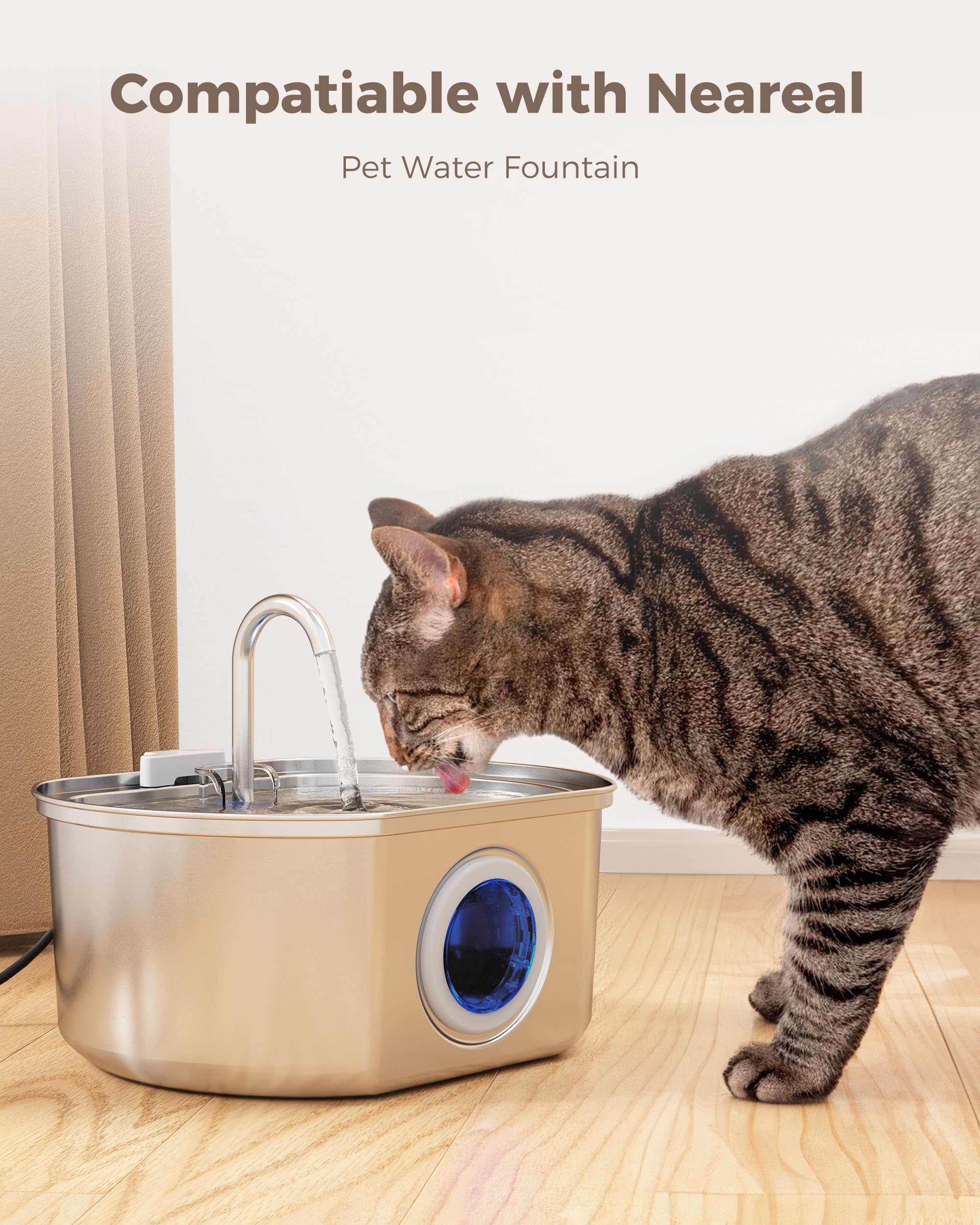 Neareal Bomba de agua de repuesto para fuente de agua para gatos, dispensador automático de agua para perros de 3,2 L
