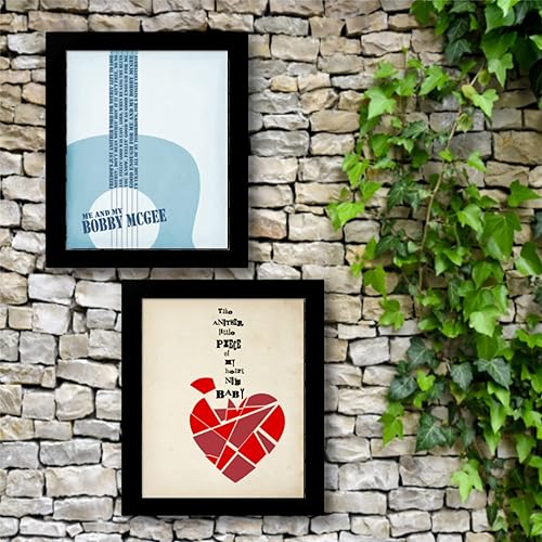 Miniatura 9 de Yo y Bobby McGee Song - Rock Blues Music Room Decor Lyric Art Print