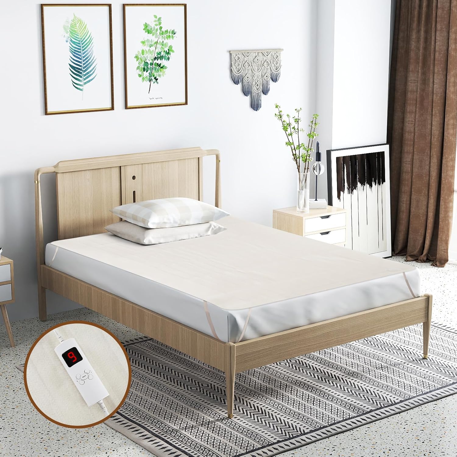 GORELAX Heated Mattress Pad Twin Size, Electric Mattress Pad Cover w/ 8 Heating Settings,4 Auto Shut Off Settings & Single Control, Bed Warmer Heater w/Deep Pocket, Machine Washable, ETL certificated