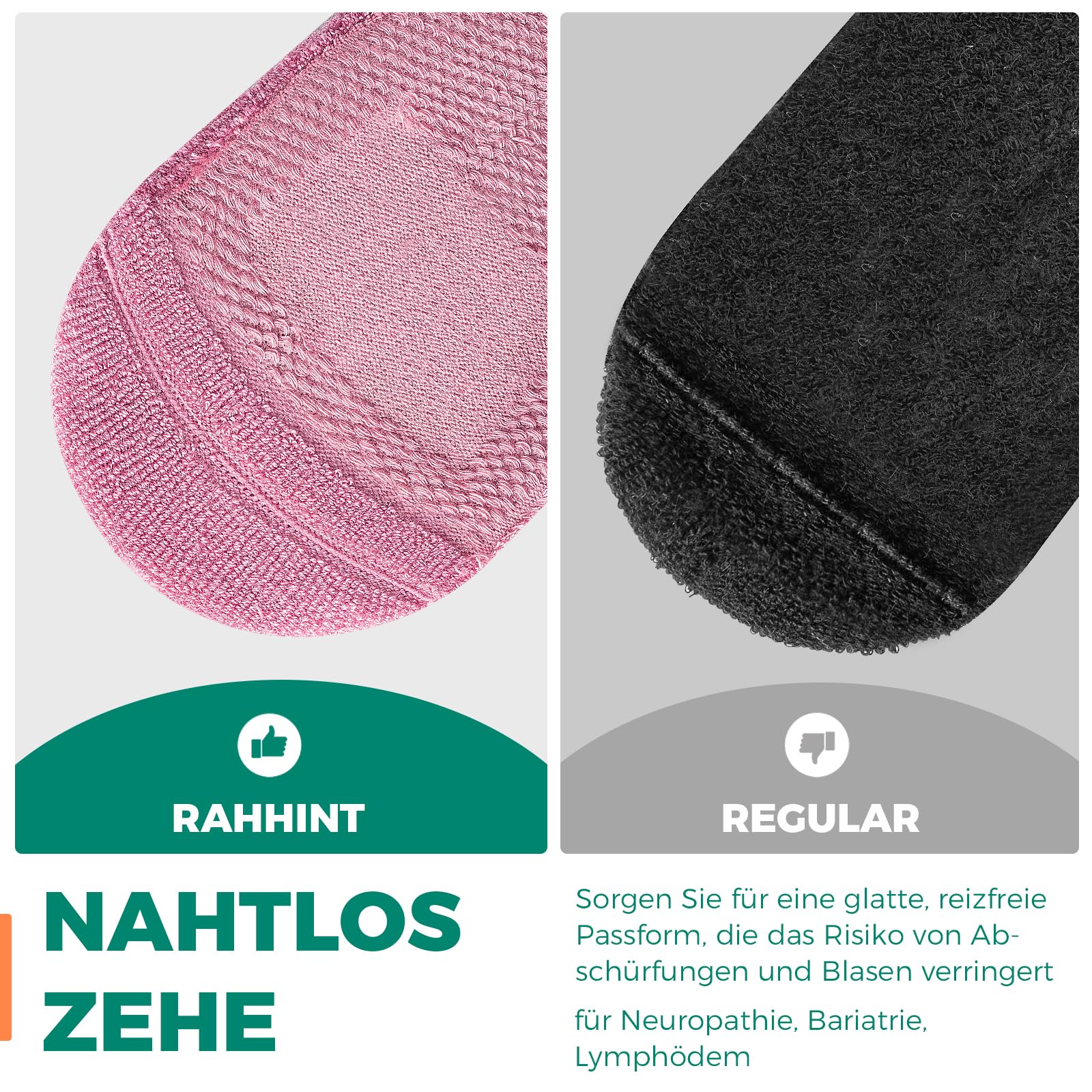 Rahhint Lana Merino Calze Diabetici 3 Paia, Calze in Bamboo senza Elastico senza Cucitura per Uomo & Donna