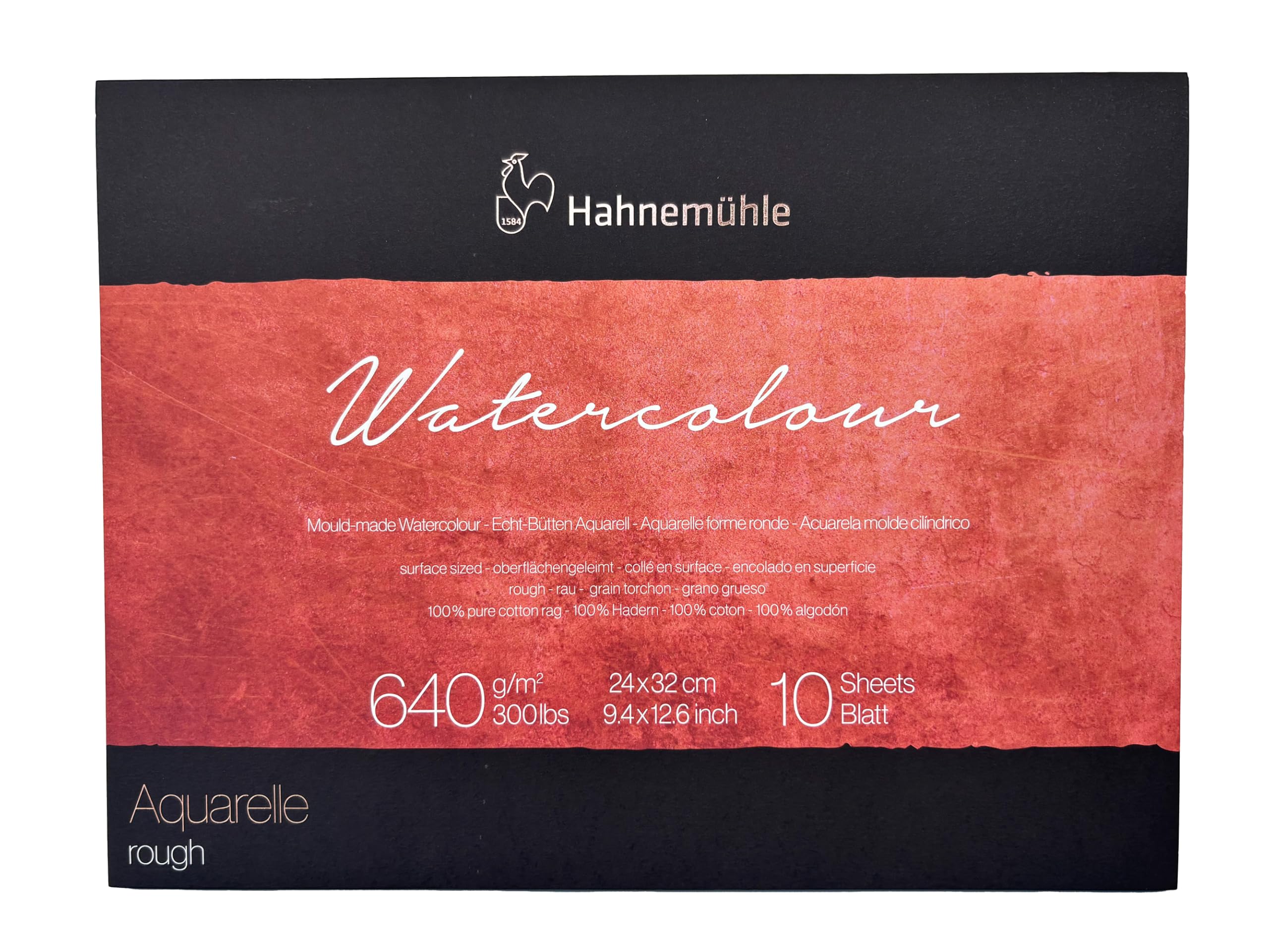Hahnemuhle The Collection - Blocco acquerello 100% cotone ruvido, 24 x 32 cm, 640 g/m²
