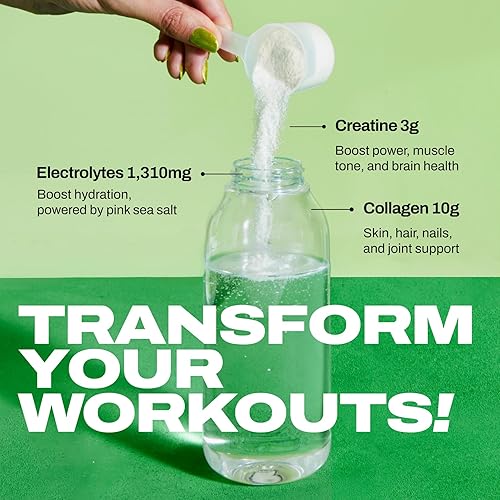 Miniatura 4 de Harlo - Mezcla de bebida con electrolitos de sal cítrica con colágeno bovino y creatina - Polvo de monohidrato de creatina - Polvo de bebida