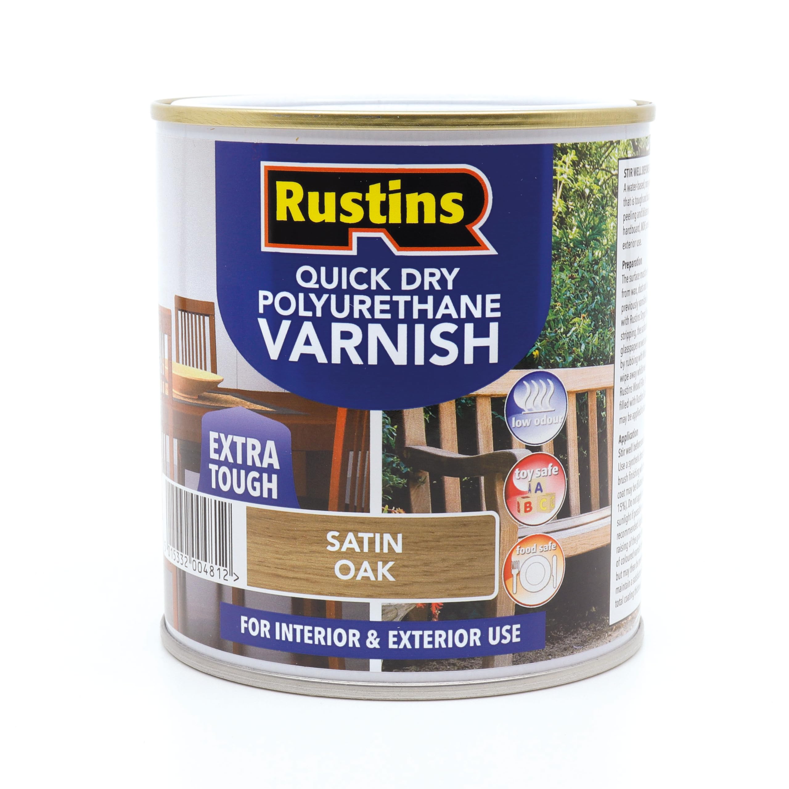 Rustins Quick Drying Polyurethane Varnish Satin Oak 500Ml from B&Q