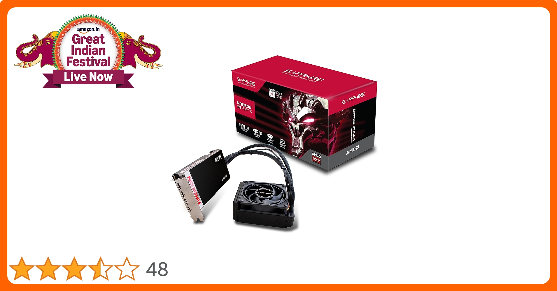 グラフィックボード・グラボ・ビデオカード Sapphire Radeon R9 Fury X 4GB HBM SAPPHIRE、水冷化のハイエンドGPU「Radeon R9 Fury X」搭載