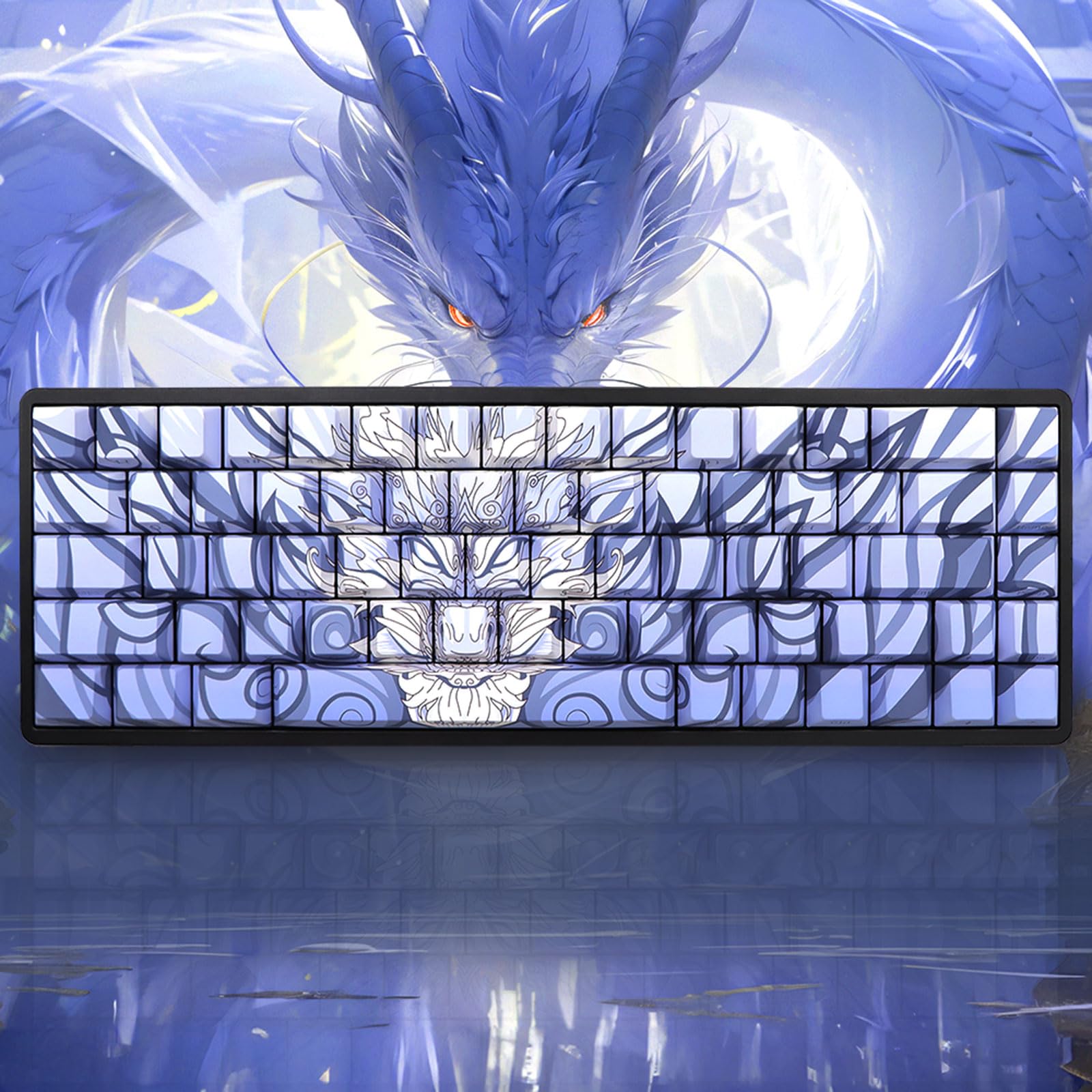 Ergonomico 136 Keycap Set Side Print Con Dragon Theme Per Programmatori E Gamers Tastiere Meccaniche