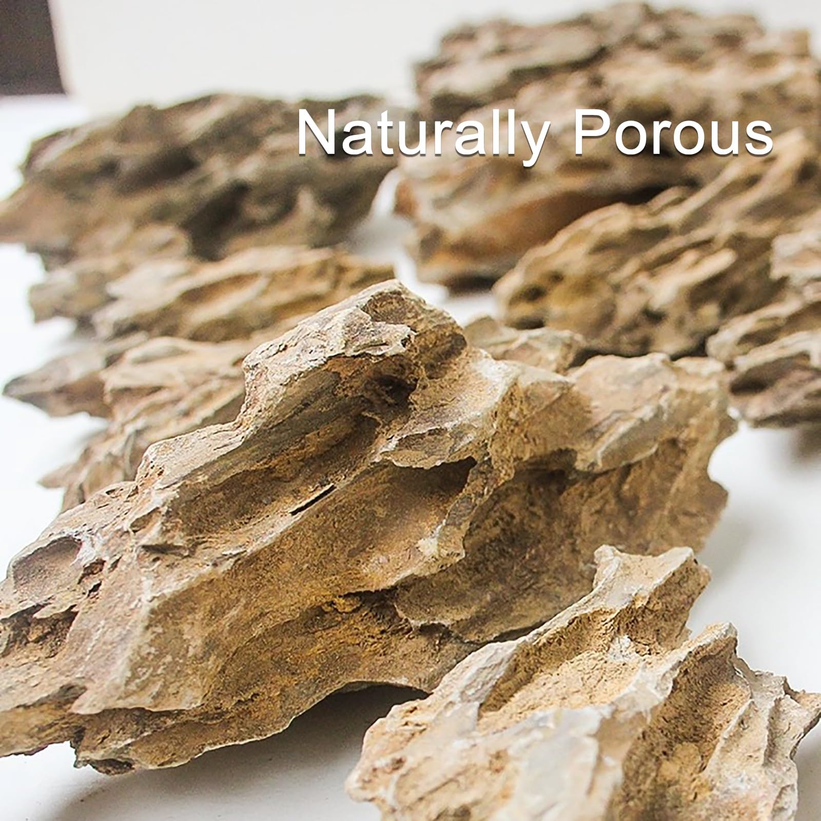 Roca porosa falsa, paisaje decorativo de acuario con base de corte plano, para pecera, terrario, bonsái y paisajismo acuático