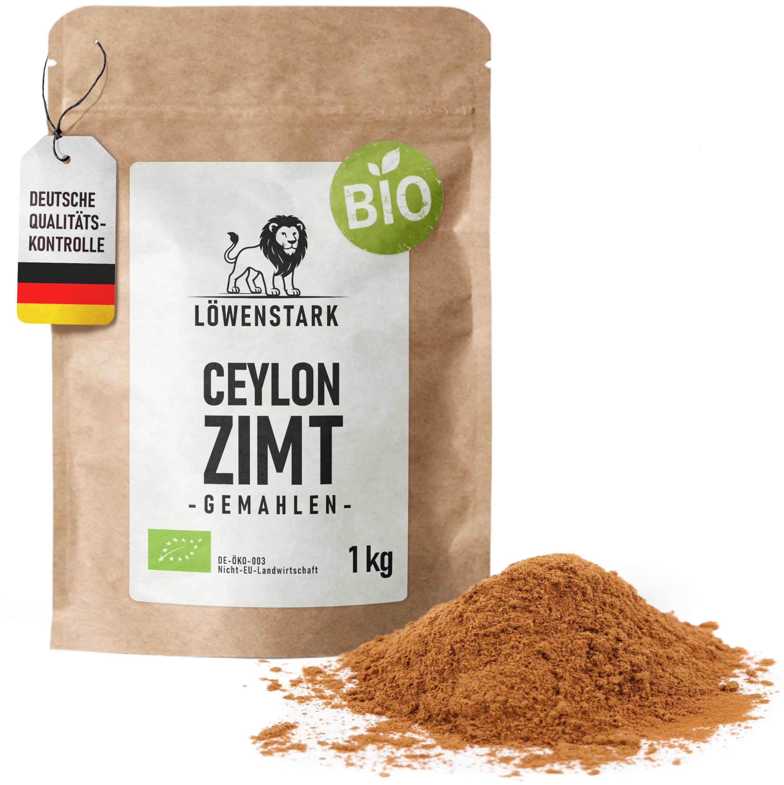 Löwenstark I BIO Ceylon Zimt gemahlen I Zimtpulver vegan I 1 kg
