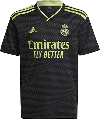 adidas Kids' Real Madrid Third Shirt, 2022-2023, Black, 15-16YR