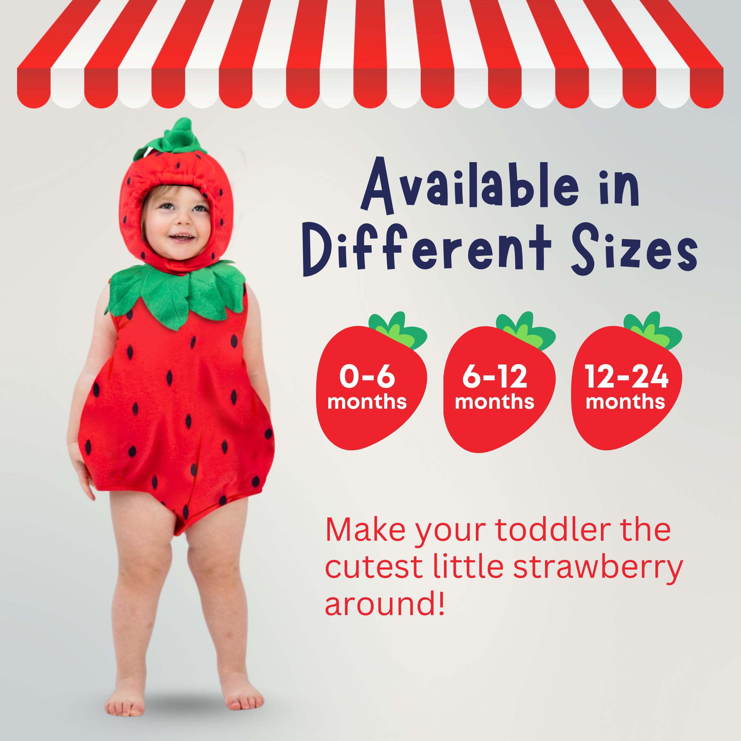 Dress Up America Costume De Fraise Pour Bébé – Barboteuse D'halloween Aux Fraises Pour Enfants