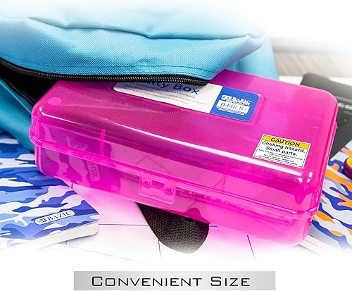 Miniatura 6 de BAZIC - Estuche de plástico para lápices, color brillante, organizador multiusos para bolígrafos, lápices, paquete de 4