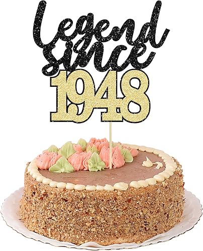 Miniatura 1 de Gyufise 1 pieza de decoración de pastel con purpurina de 75 años de leyenda desde 1948, decoración de pasteles de 75 años, decoración de pasteles