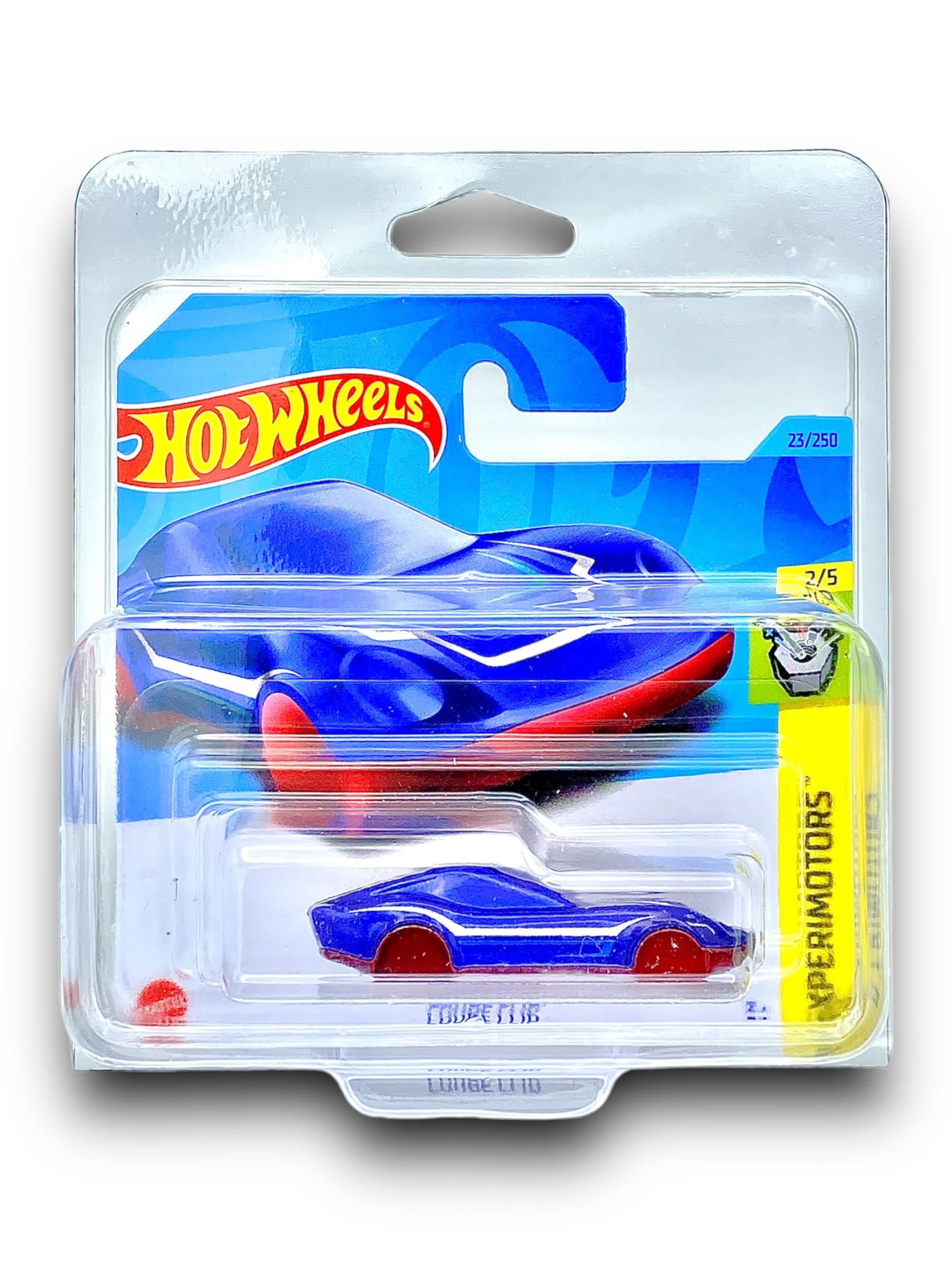 Hot Wheels Coupe Clip (Blue, Red & White) 2/5 Experimotors - 2023-23/250 (Short Card) - COMES IN A KLAS CAR KEEPER PROTECTIVE COLLECTORS CASE - HKK72