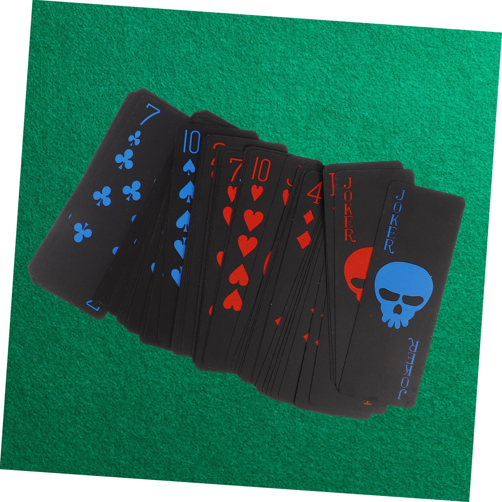 Vaguelly Naipes Impermeables De Póker Naipes Negros De PVC Forma De para Póker Adultos y Fiestas De Halloween
