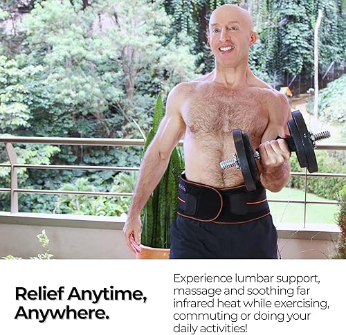 Miniatura 8 de FlexiHeat - Cinturón de calefacción de masaje con grafeno, 3 modos de intensidad, 3 niveles de terapia de calefacción por infrarrojos lejanos,