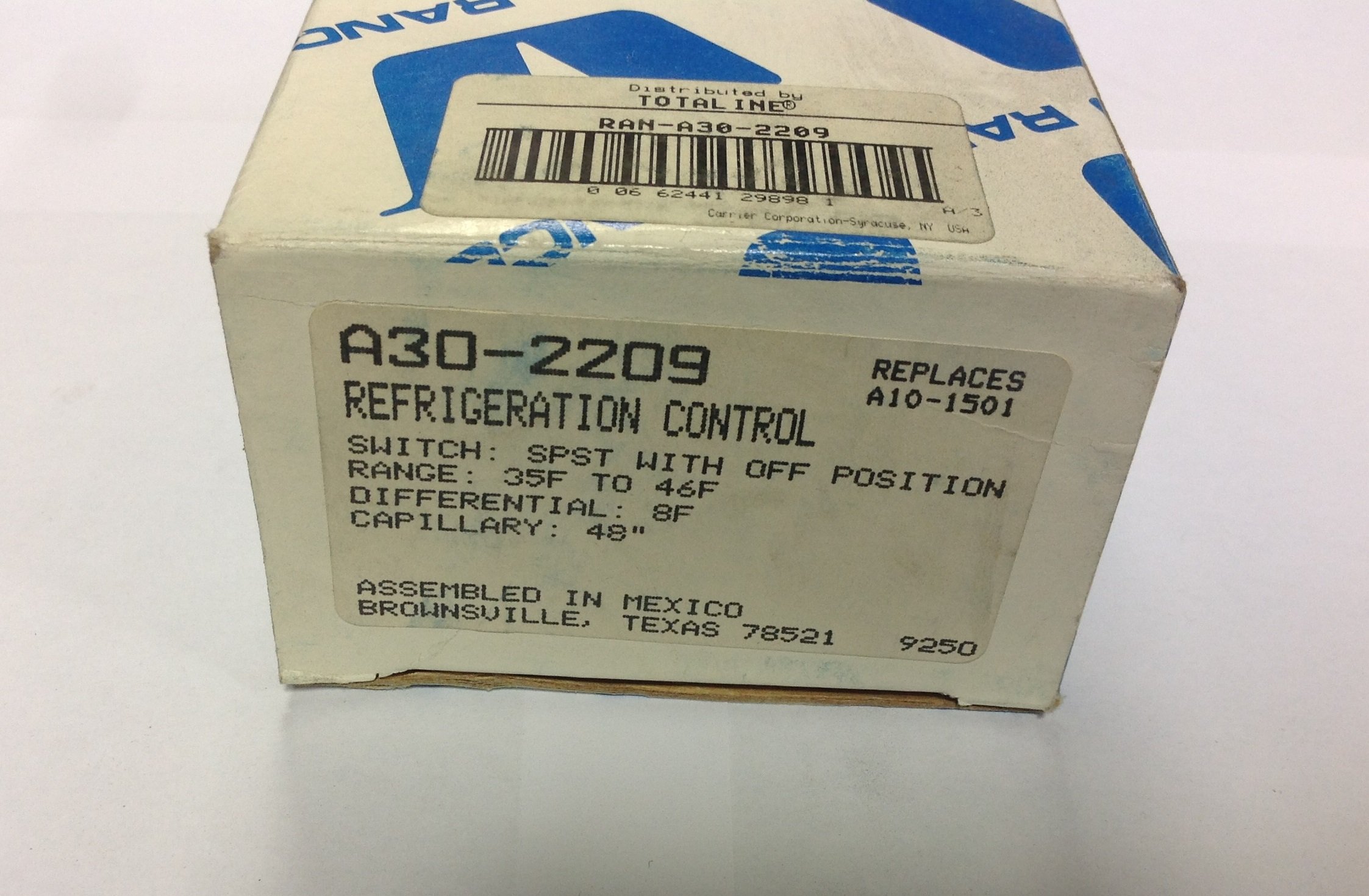 Ranco A30-2209 - Ranco Refrigeration Control SPST Range 35F to 46F