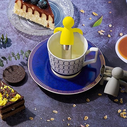 Miniatura 4 de 2 piezas de infusor de té para té suelto lindo colador de té de malla fina de acero inoxidable bola de filtro de té difusor de té más empinado para