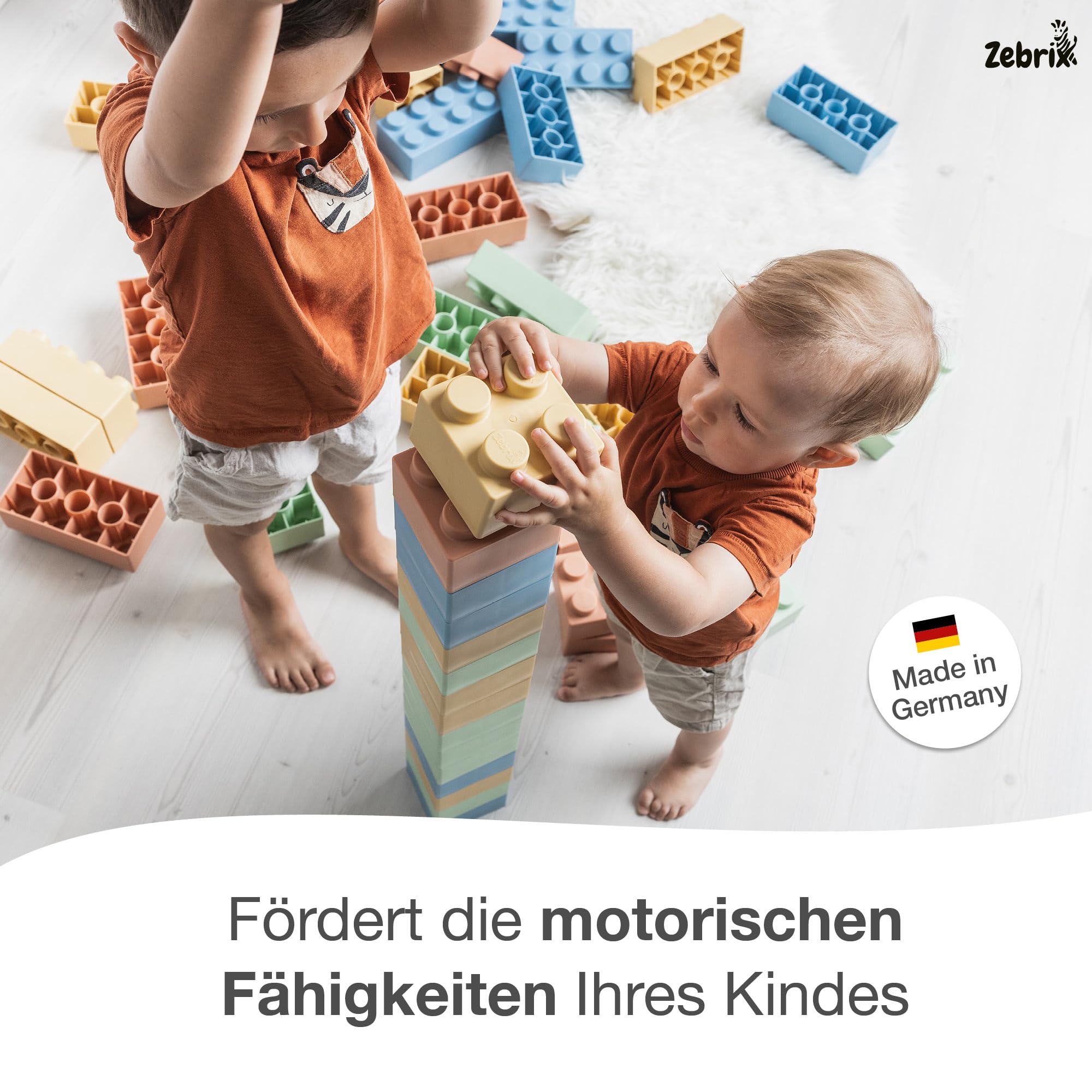 Meli Basic Pink 50 - Mattoncini Da Costruzione Per Bambini 3+, 50 Pezzi In 6 Colori, Flessibili E Compatibili, Promuovono Creatività E Motricità