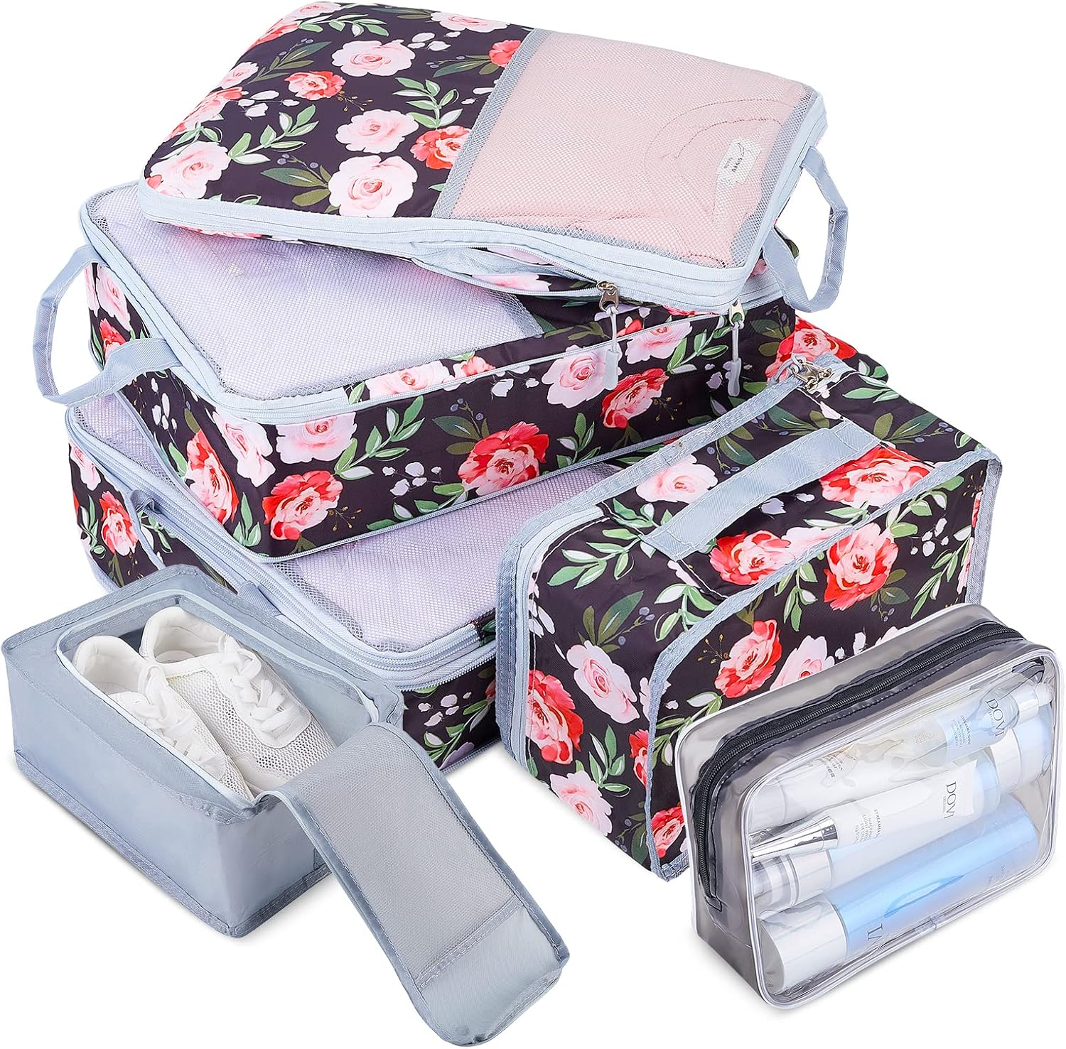 Compression Packing Cubes, 6pcs Packing Cubes for Travel