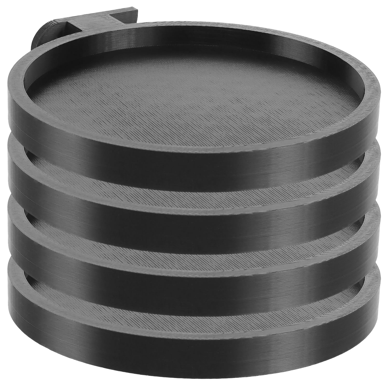 FUNSUEI Set di 4 Supporti Rotondi per Piante in Plastica, Anelli Portavasi Neri, Diametro 11,5 cm, per Vasi da Fiori da Interno ed Esterno