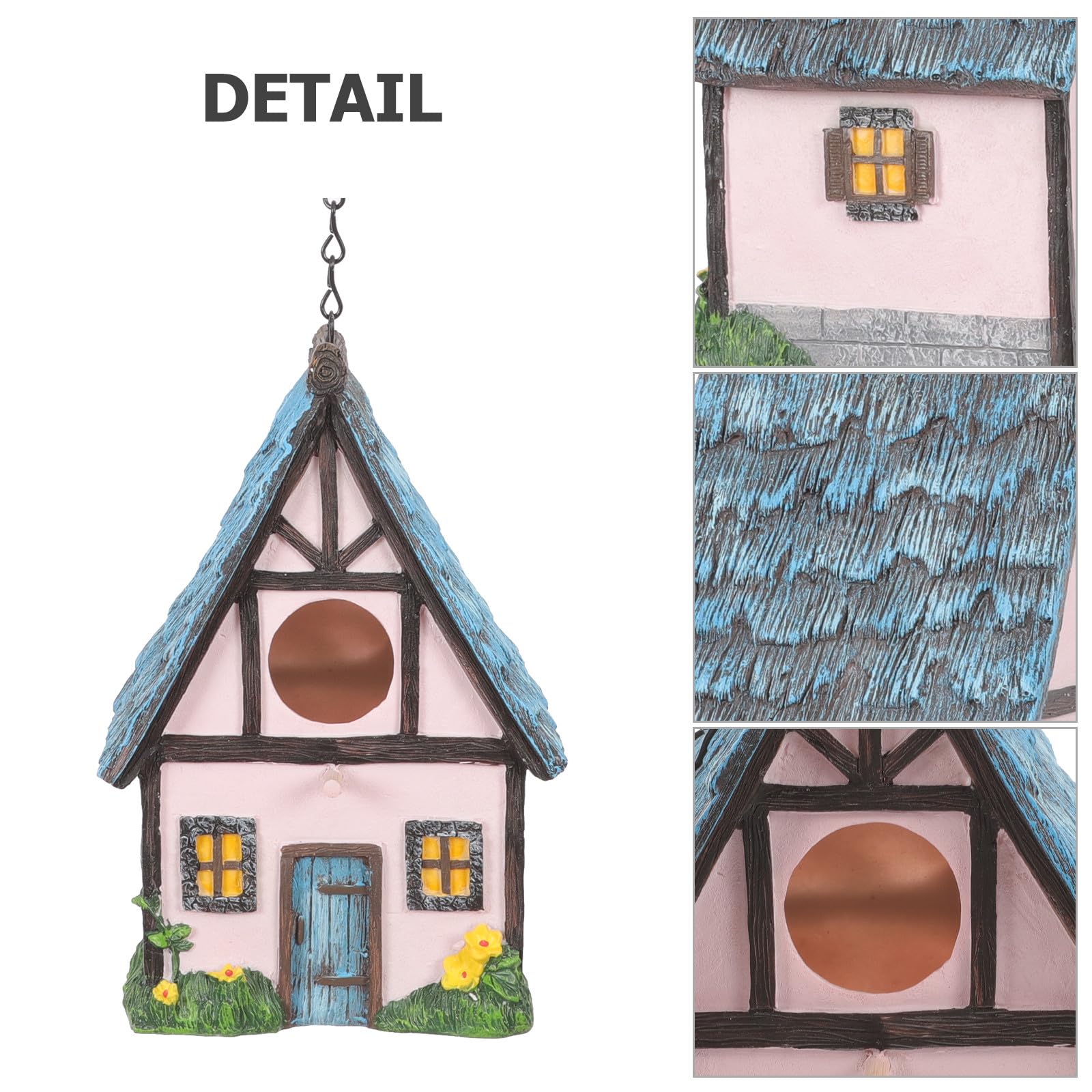 Vogelnistkasten aus Wetterfestem Harz Kleines Vogelhaus zum Aufhängen Parkornament für Garten und Terrasse Leicht und Pflegeleicht Schützender Außenvogel Schlafplatz