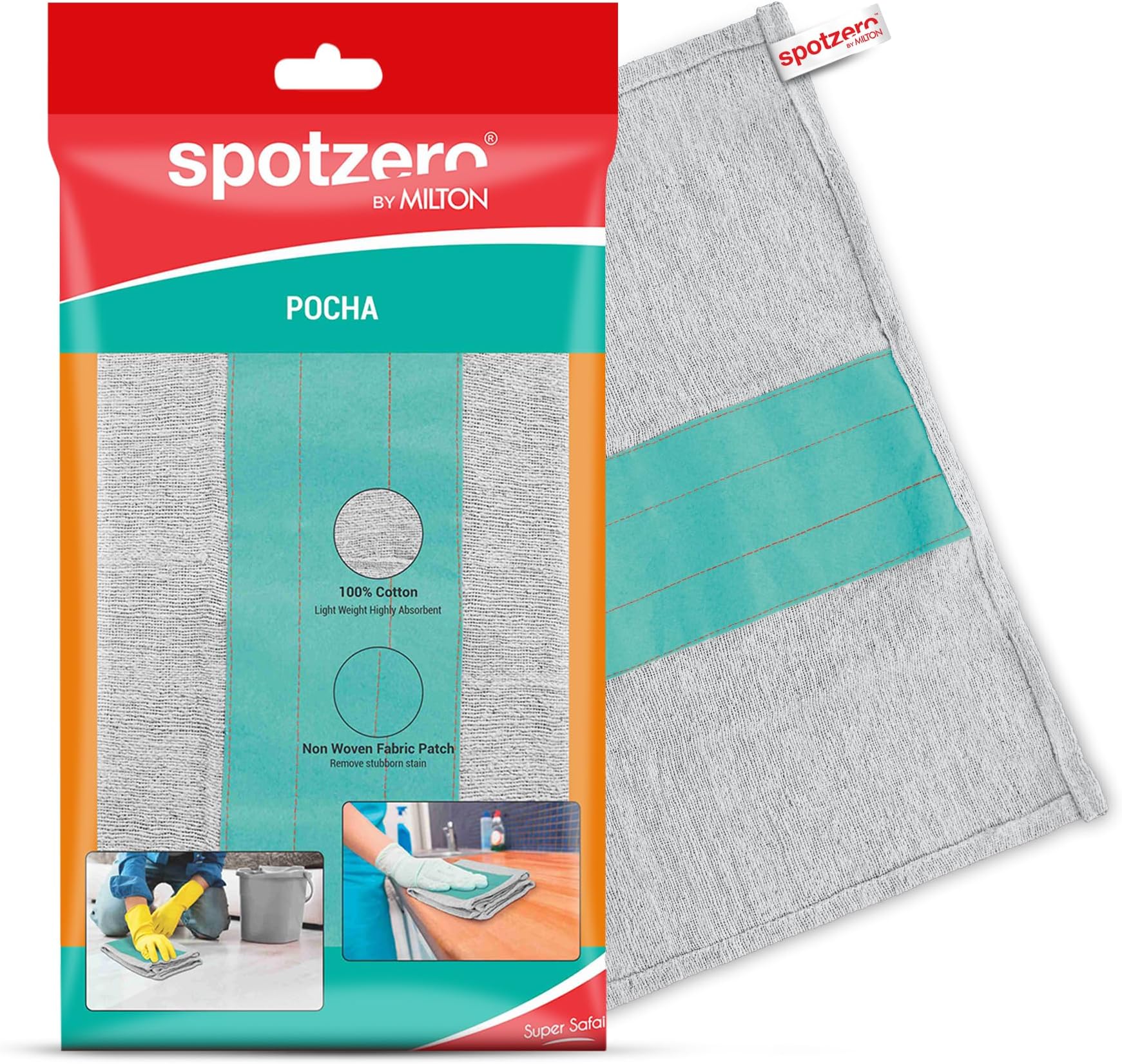 Cloth Pocha (Aqua Green, Grey, Cotton)